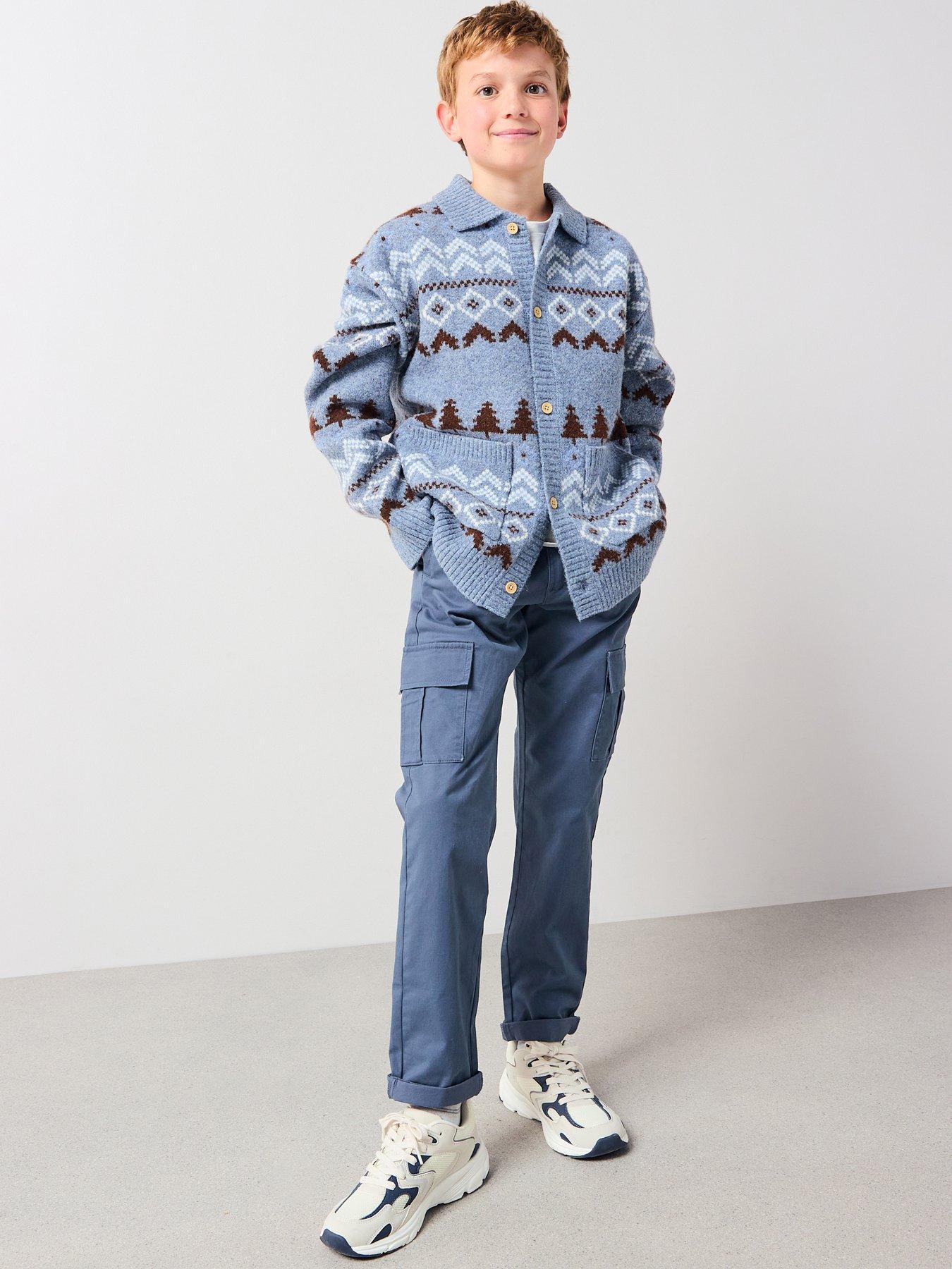 the-very-collection-boys-fairisle-button-up-cardigan-bluedetail