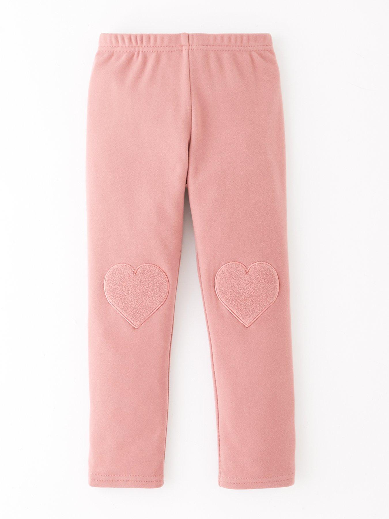 V by Very Girls Fleece Lined Leggings - Pink