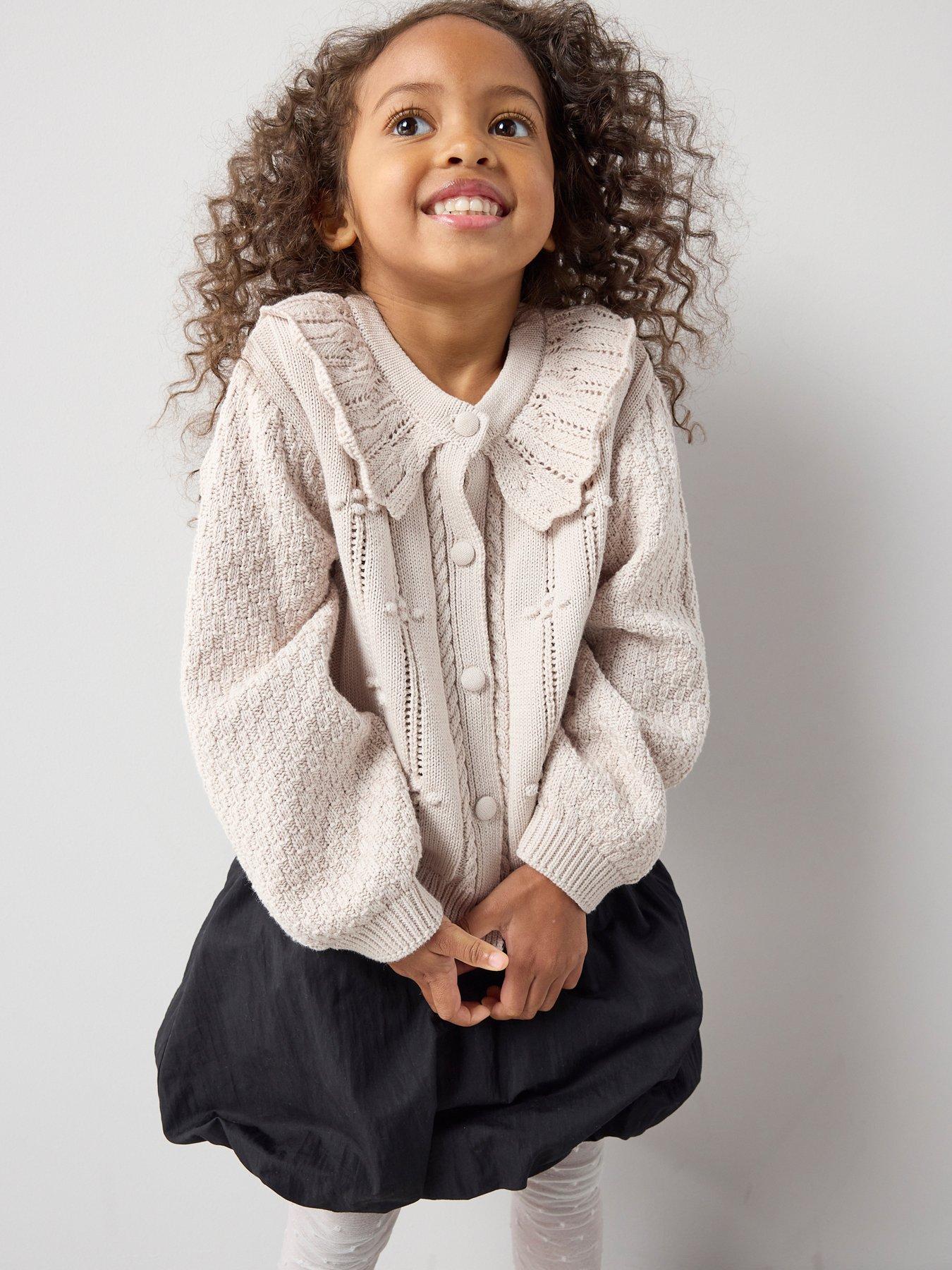 the-very-collection-girls-oversized-collar-knitted-cardigan-creamfront