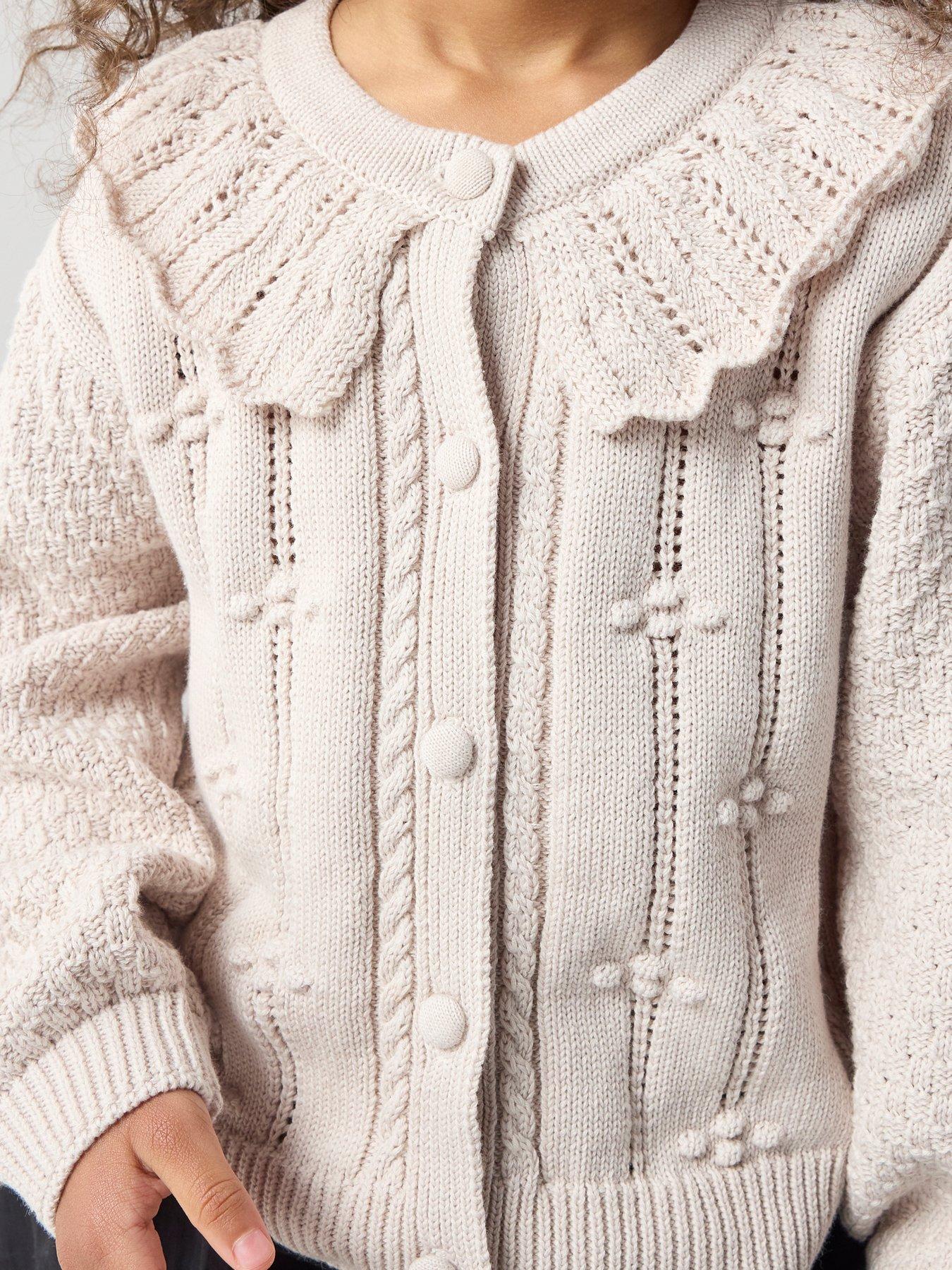 the-very-collection-girls-oversized-collar-knitted-cardigan-creamoutfit
