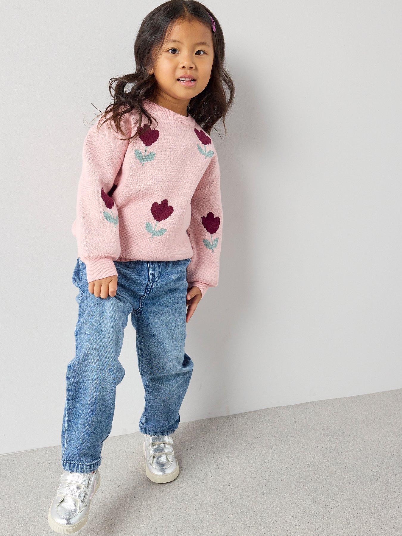 the-very-collection-girls-tulip-print-knitted-jumper-creamback