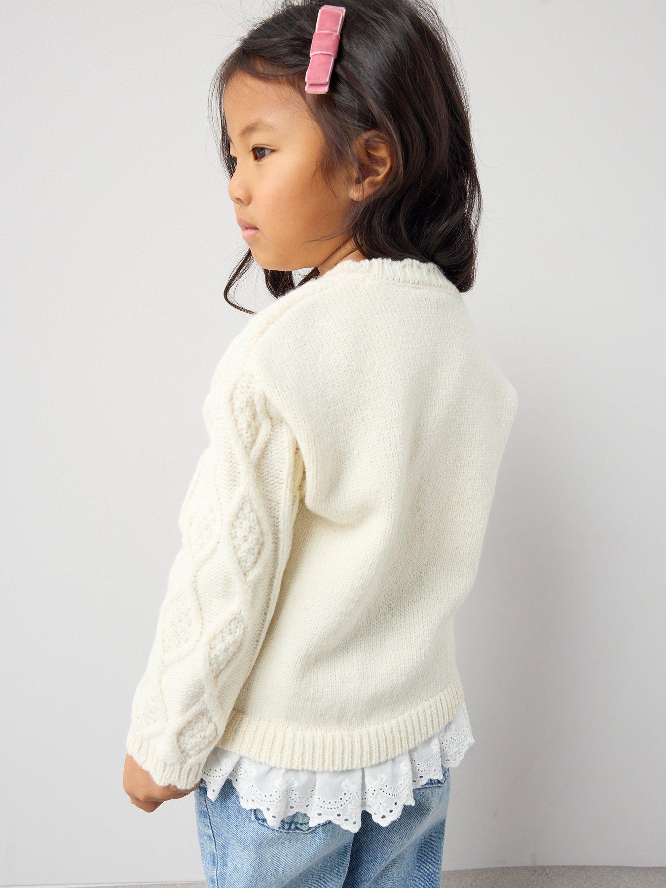 the-very-collection-girls-embroidered-floral-cable-knit-jumper-with-lace-hem-trim-creamstillFront