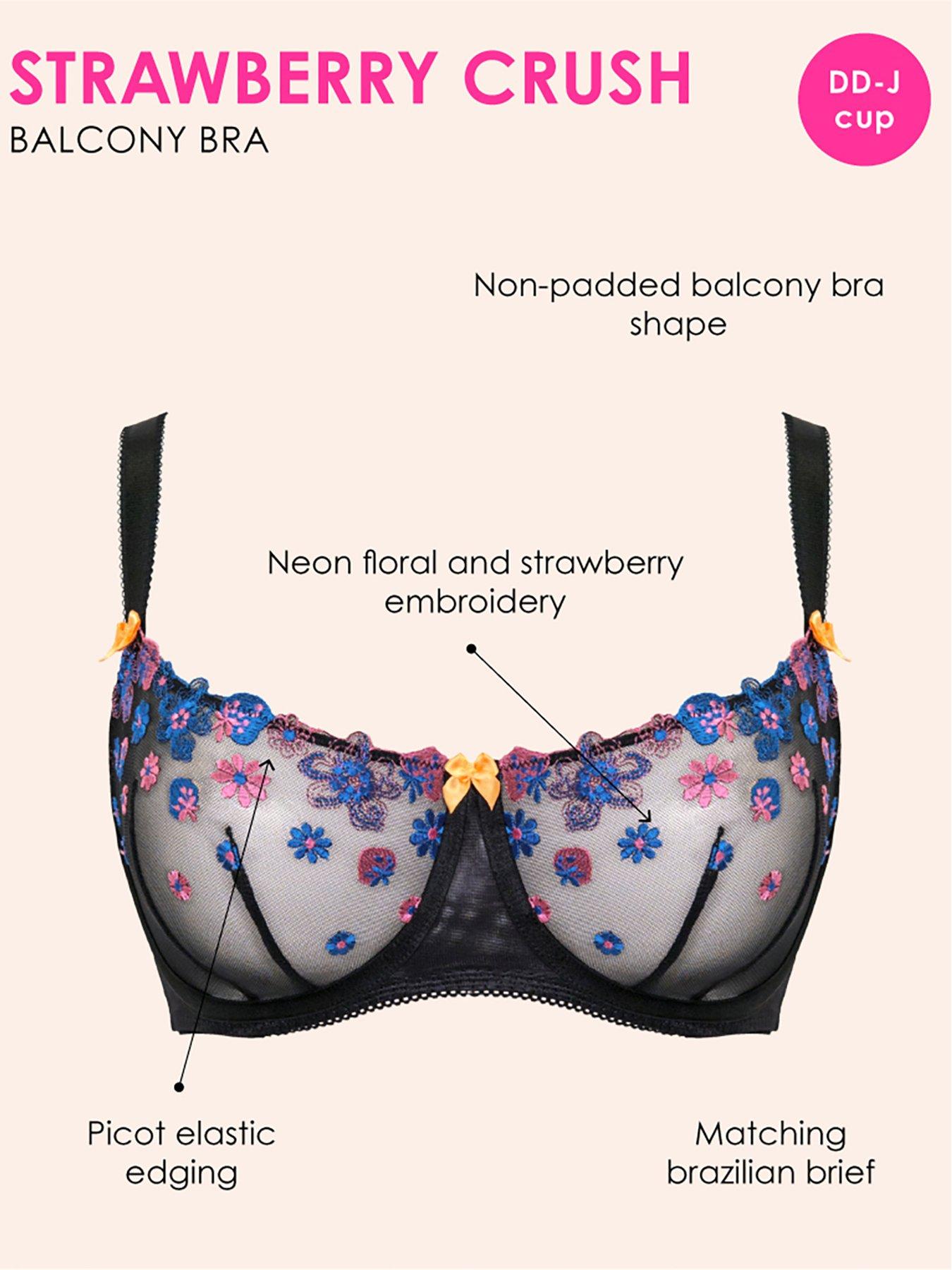Image 5 of 5 of Curvy Kate Curvy Kate Strawberry Crush Balcony Bra - Black Multi