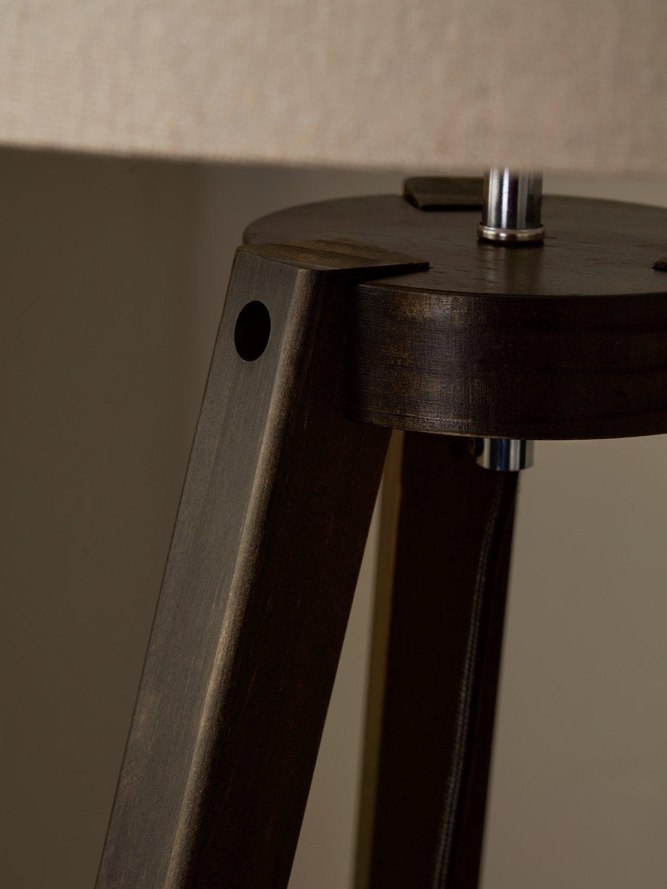 Image 4 of 4 of The Very Collection Keeley Wooden Tripod Floor Lamp