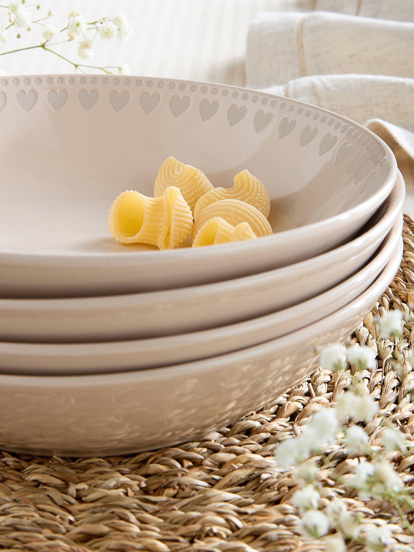 Image 2 of 6 of The Very Collection Heart Pad Print Set Of 4 Saintes Pasta Bowls