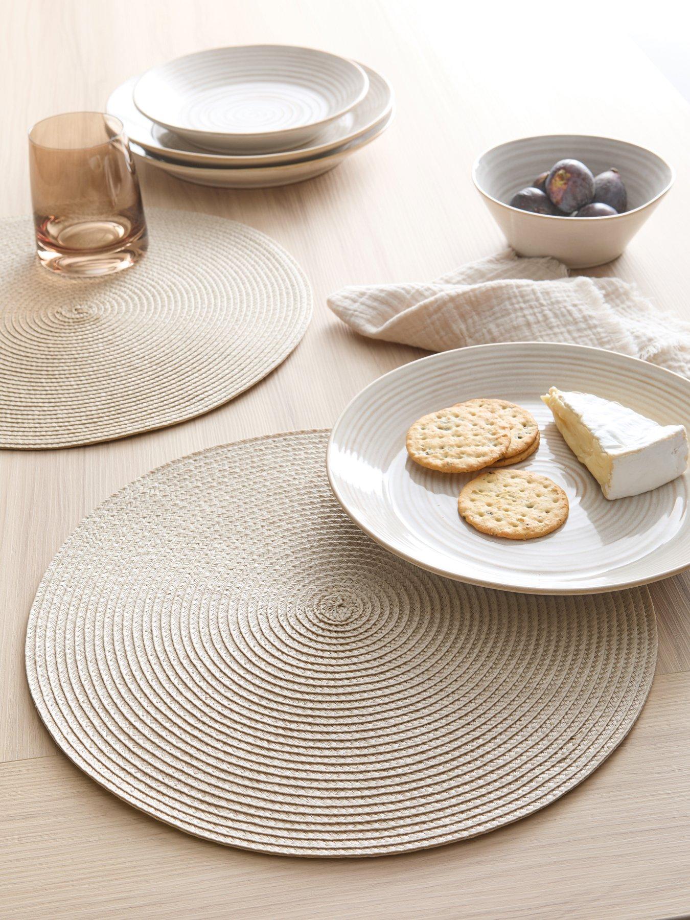 Michelle Keegan Home Set Of 4 Round Woven Placemats