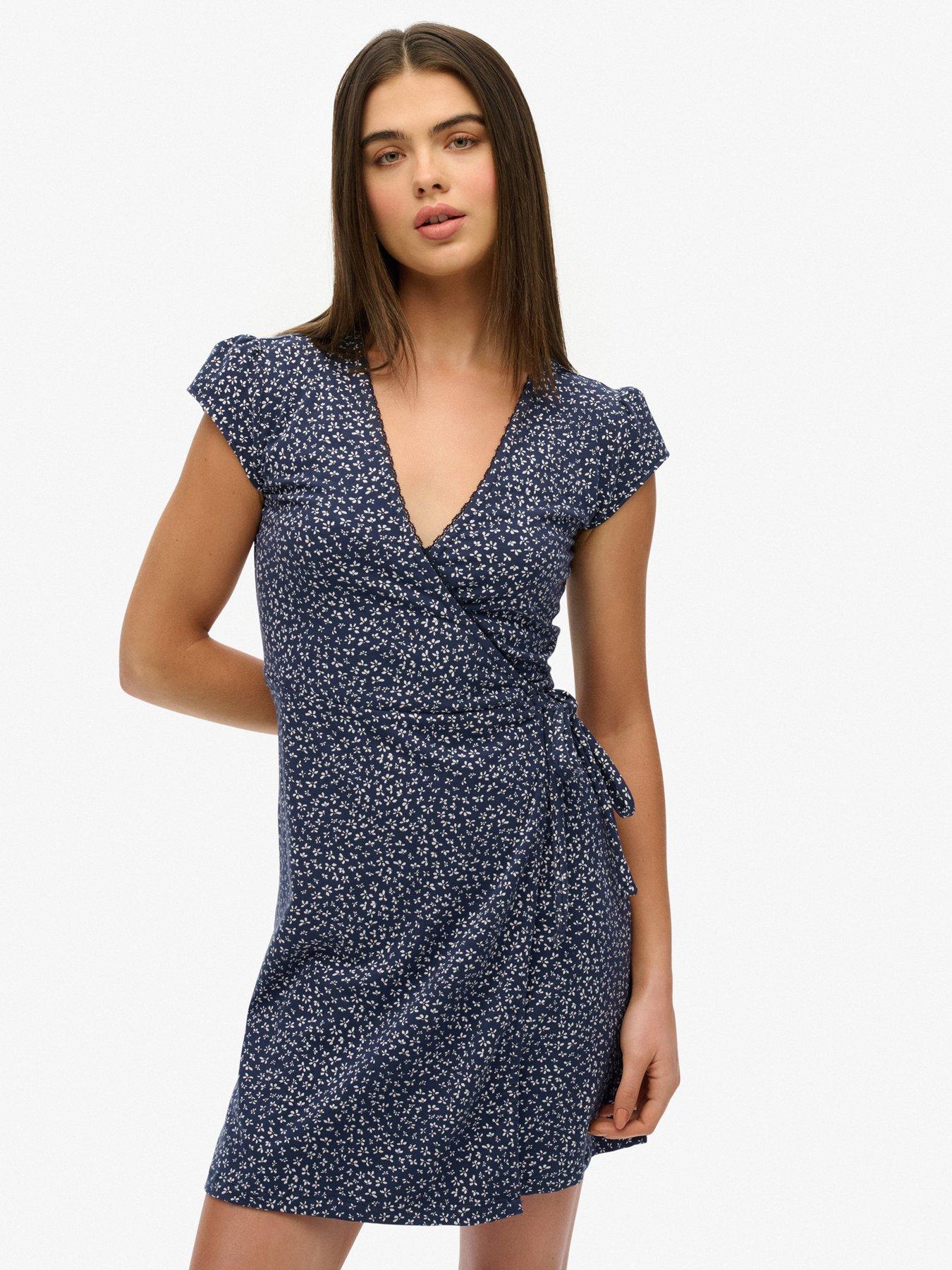 Superdry Athletic Essentials Wrap Dress - Blue