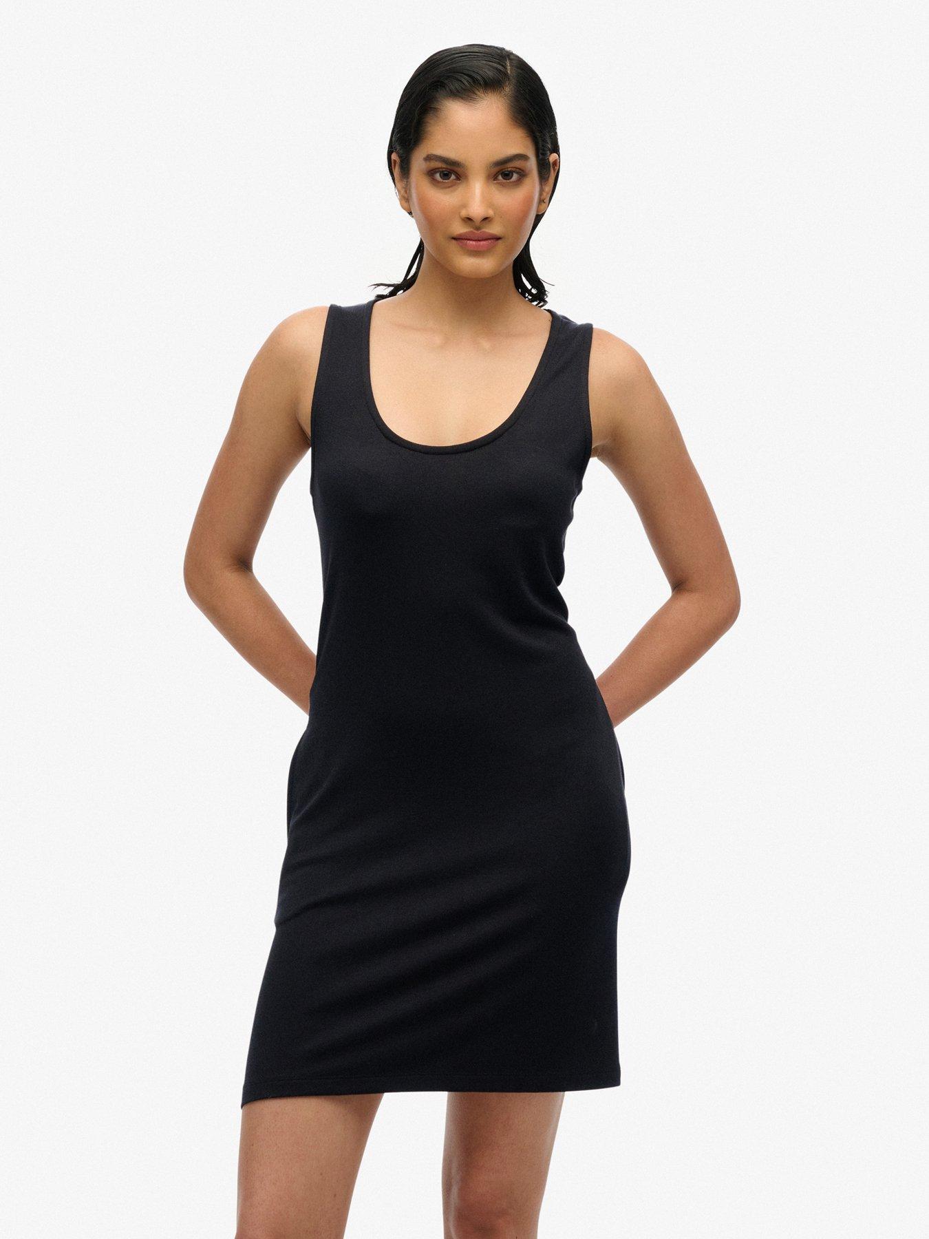 Image of Superdry Vest Mini Dress - Black