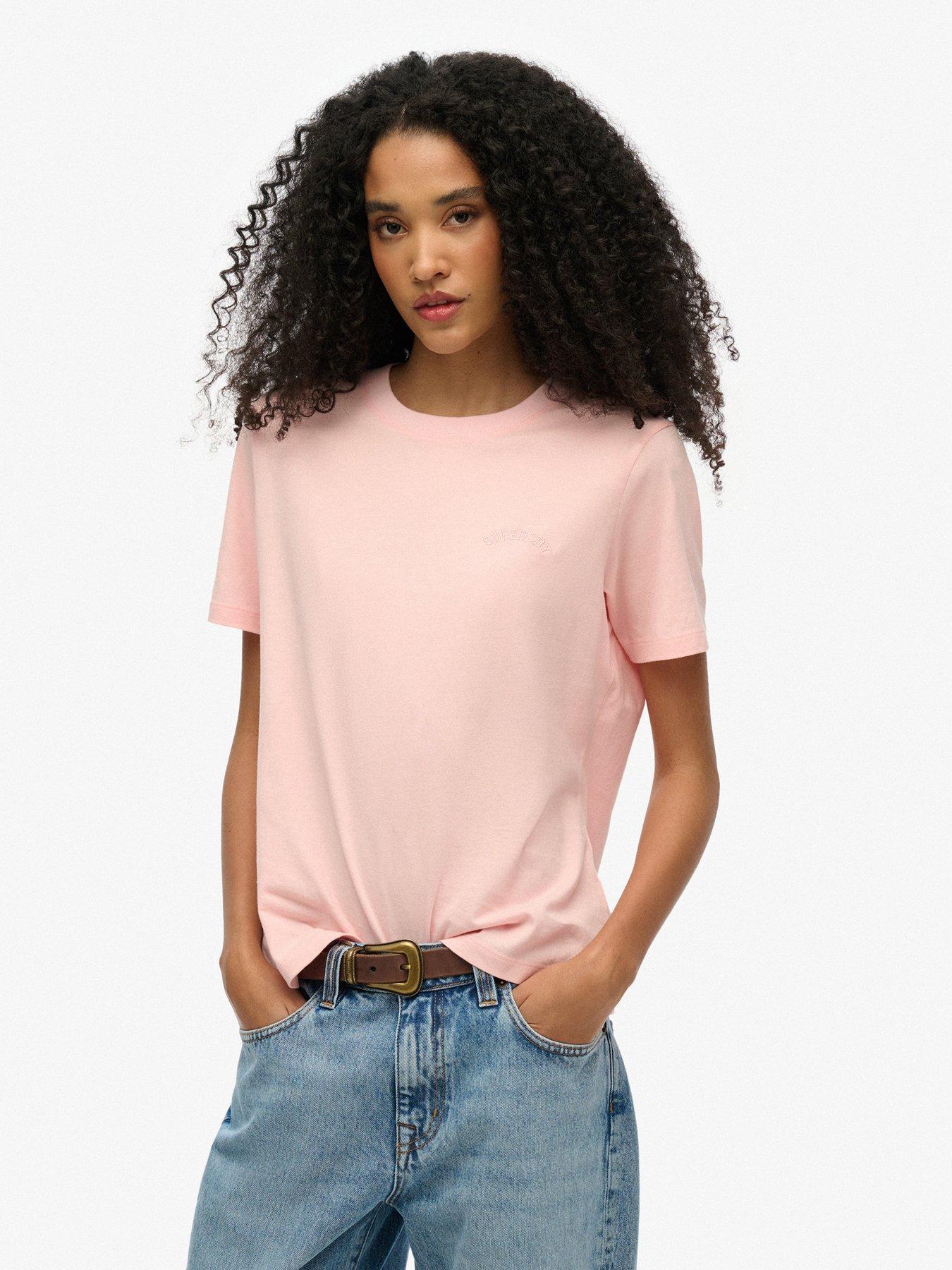 Image of Superdry Essential Logo Embroidered T-shirt - Pink