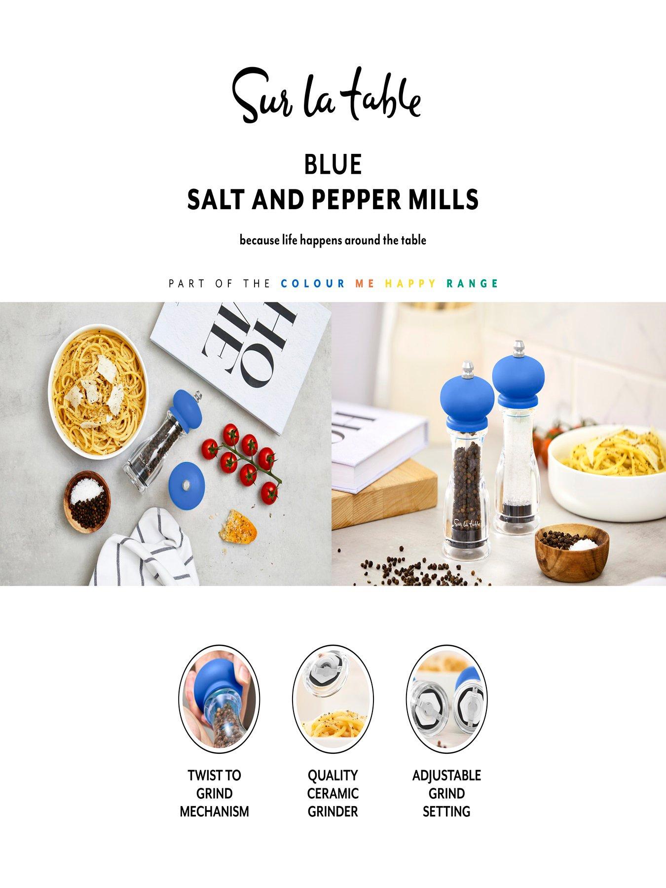 Image 2 of 6 of Sur La Table 2pc Classic Salt and Pepper Mill Set- Blue