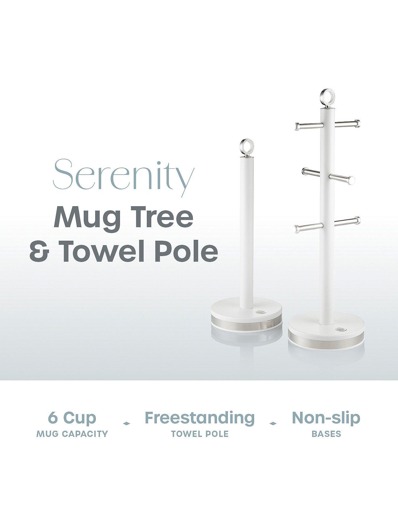 Image 2 of 6 of Swan Serenity Towel Pole and Mug Tree Set, White