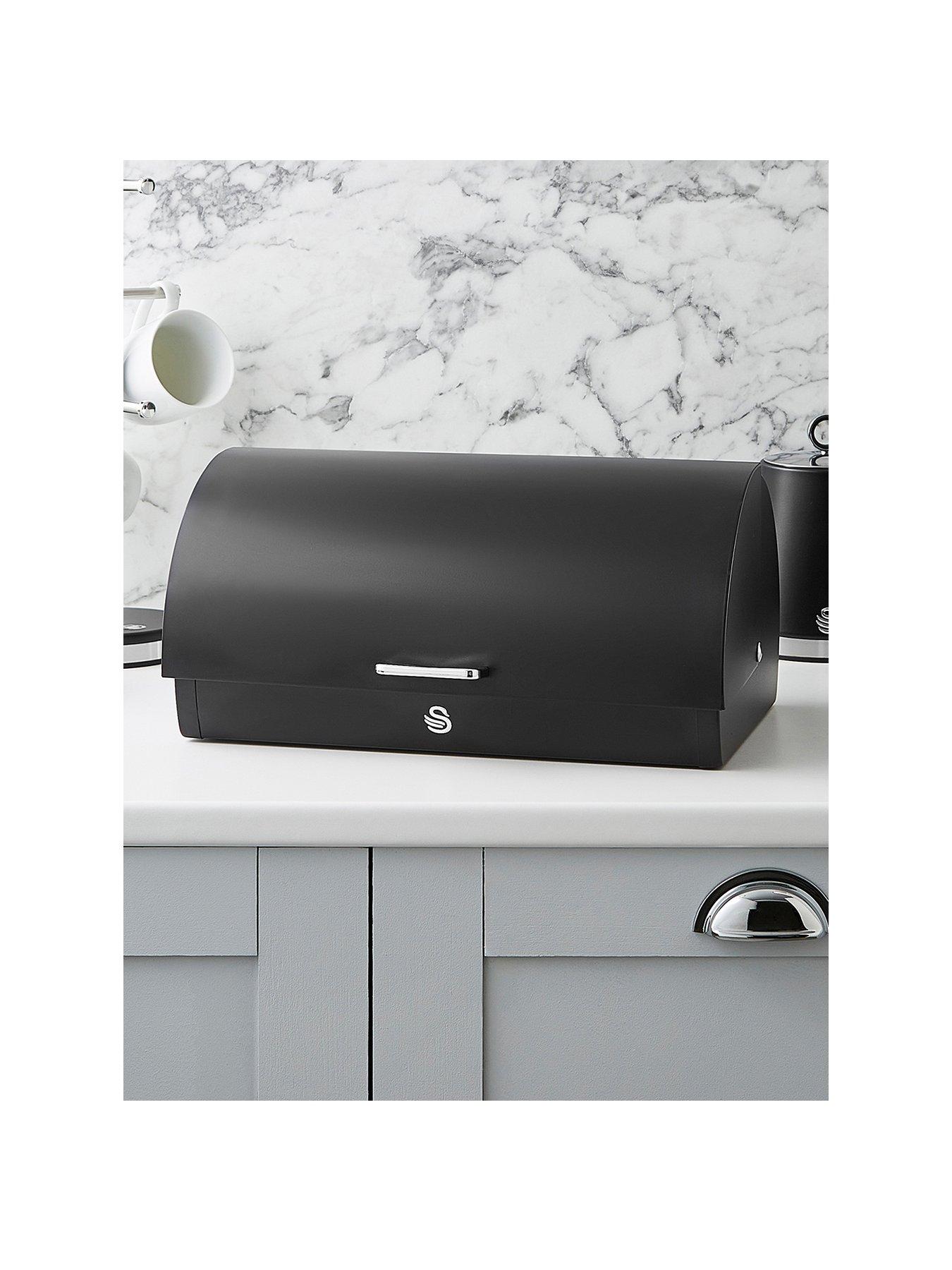 Swan Serenity Bread Bin, Black