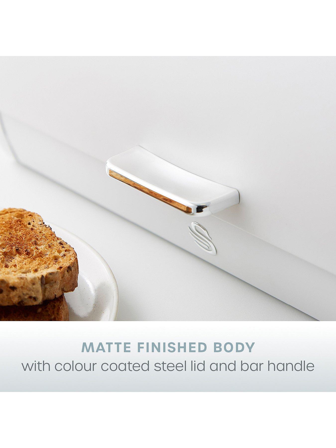 Image 4 of 6 of Swan Serenity Bread Bin, White
