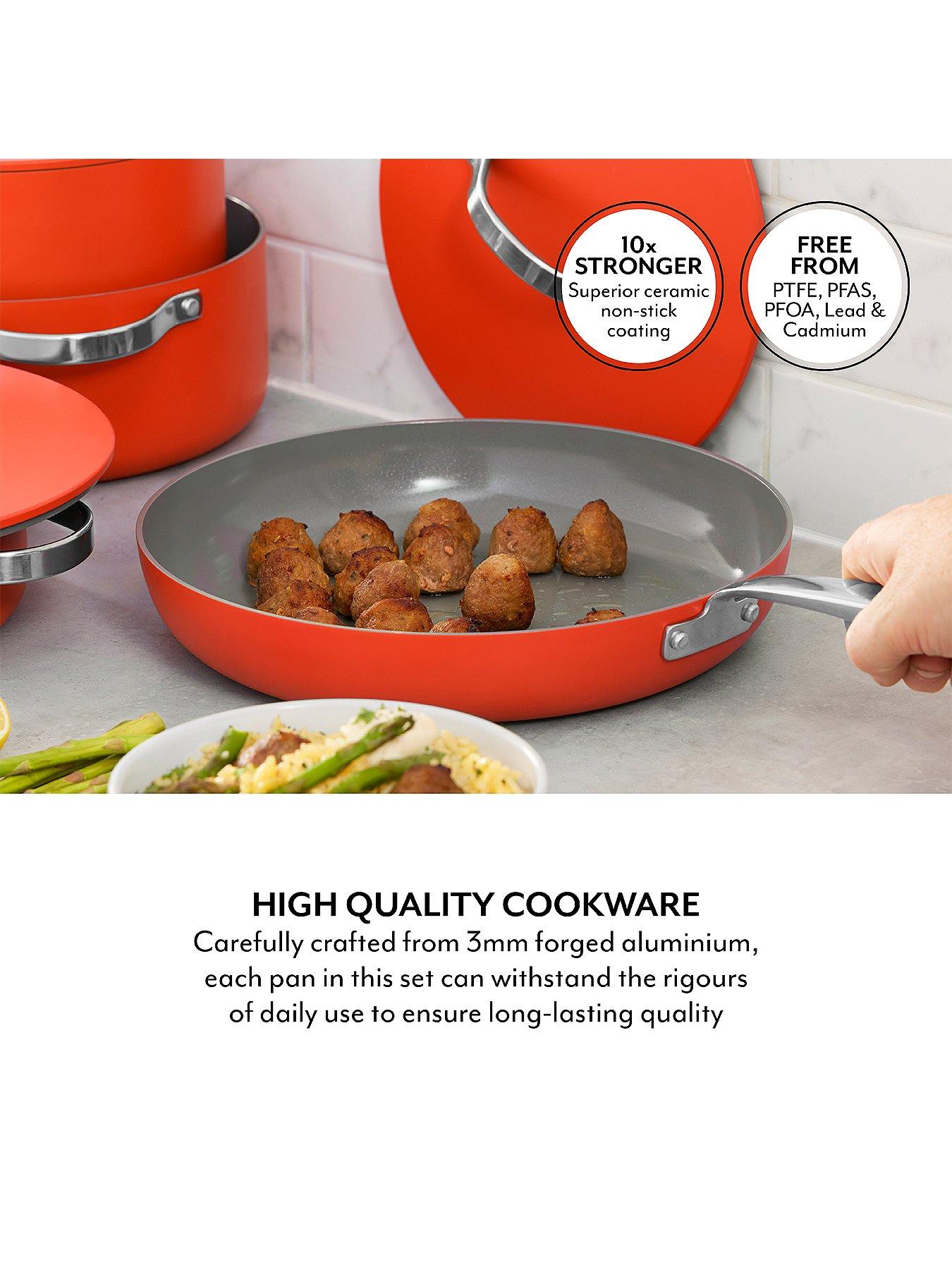 Image 3 of 7 of Sur La Table Orange 4 Piece Aluminium Cookware Set with Ceramic Non-Stick Coating