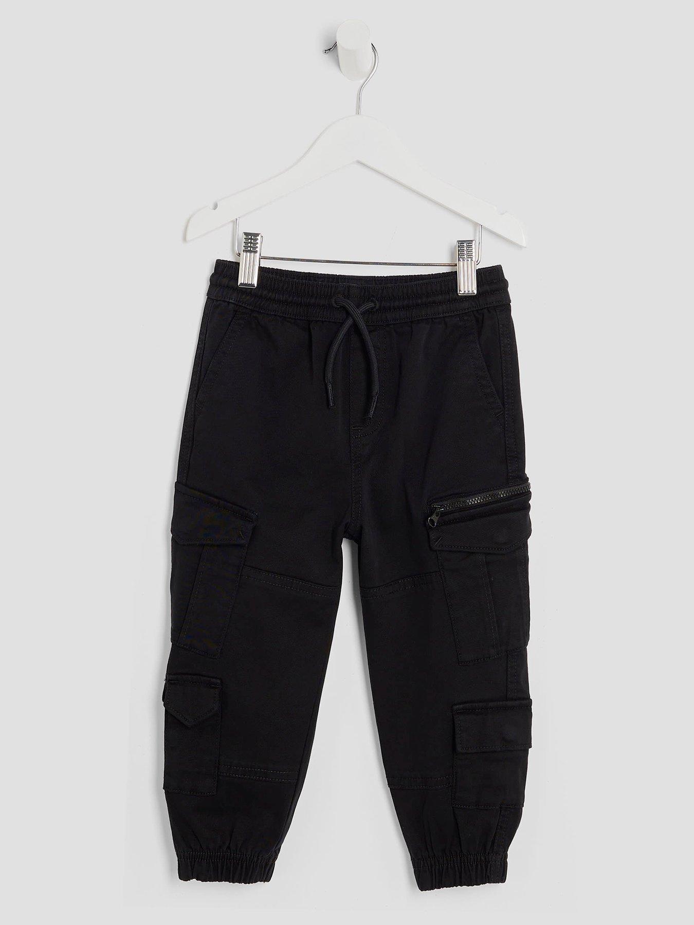 River Island Mini Mini Boys Herrin Cargo Pants - Black
