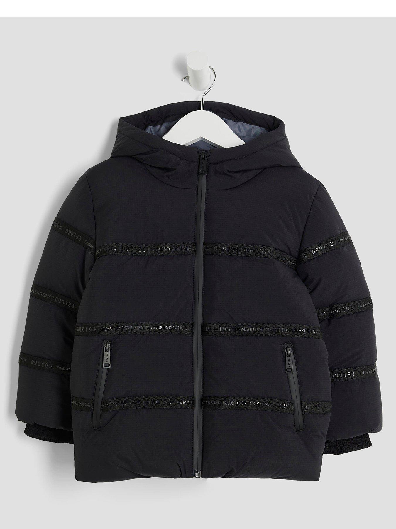 River Island Mini Boys Heavyweight Puffer Jacket - Black