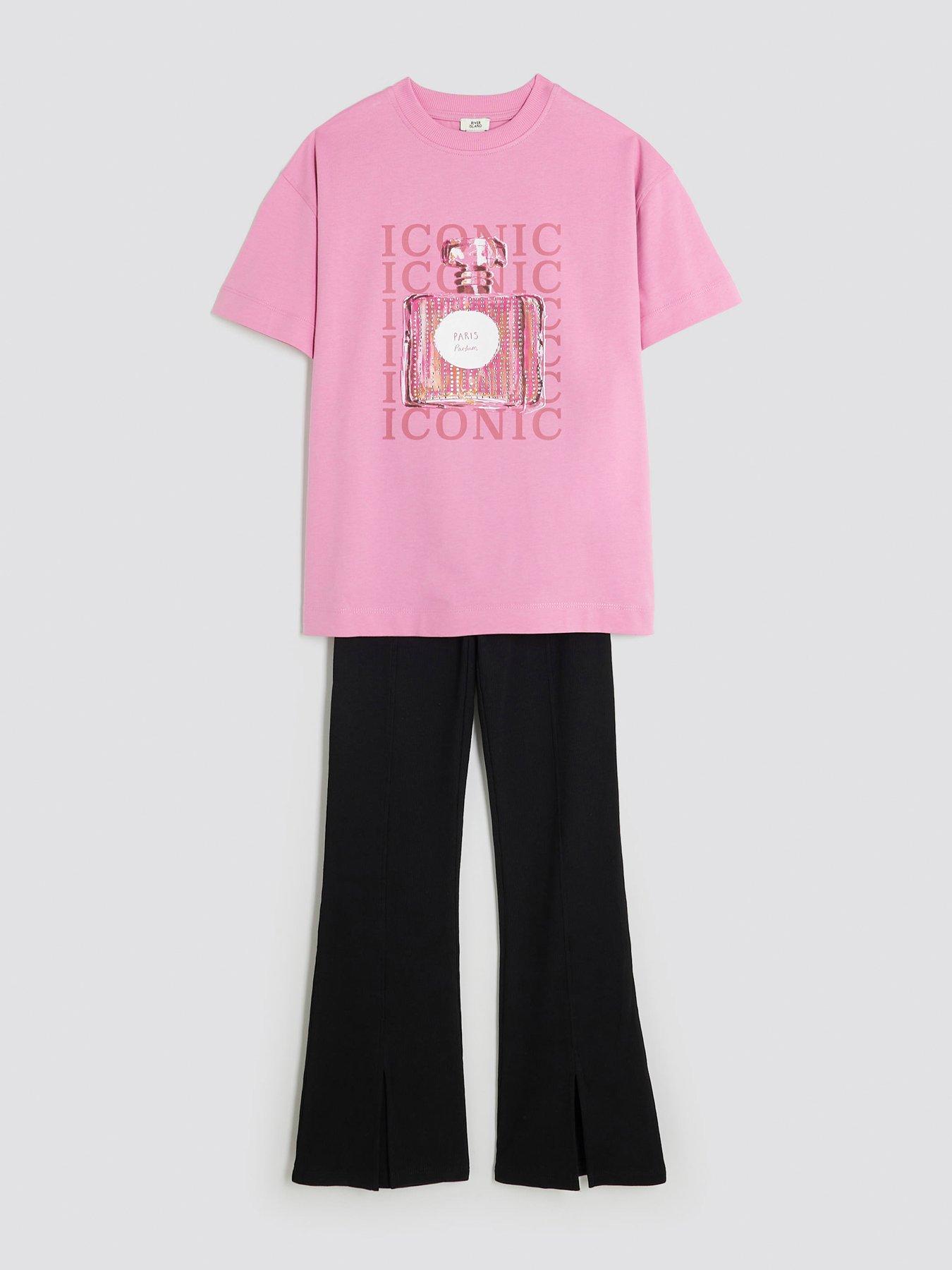 Image 3 of 5 of River Island Older Girls Iconic Perfume Kickflare Set - Pink