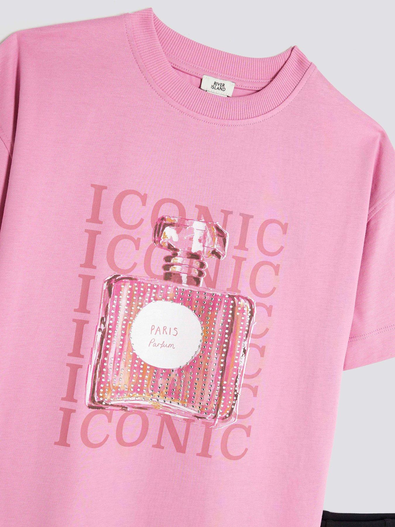 Image 4 of 5 of River Island Older Girls Iconic Perfume Kickflare Set - Pink