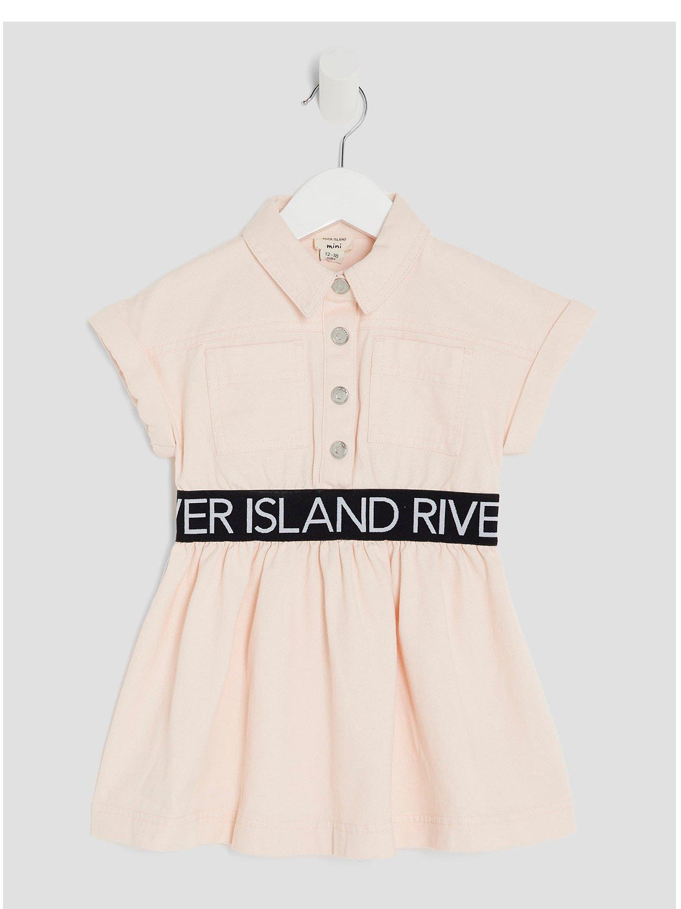 River Island Mini Girls Waistband Twill Dress - Pink