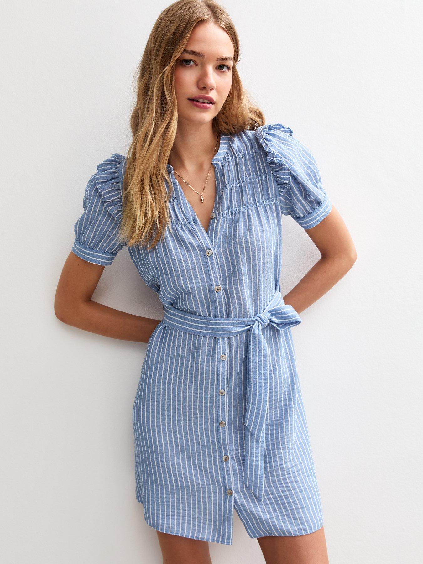 new-look-blue-striped-belted-mini-dress
