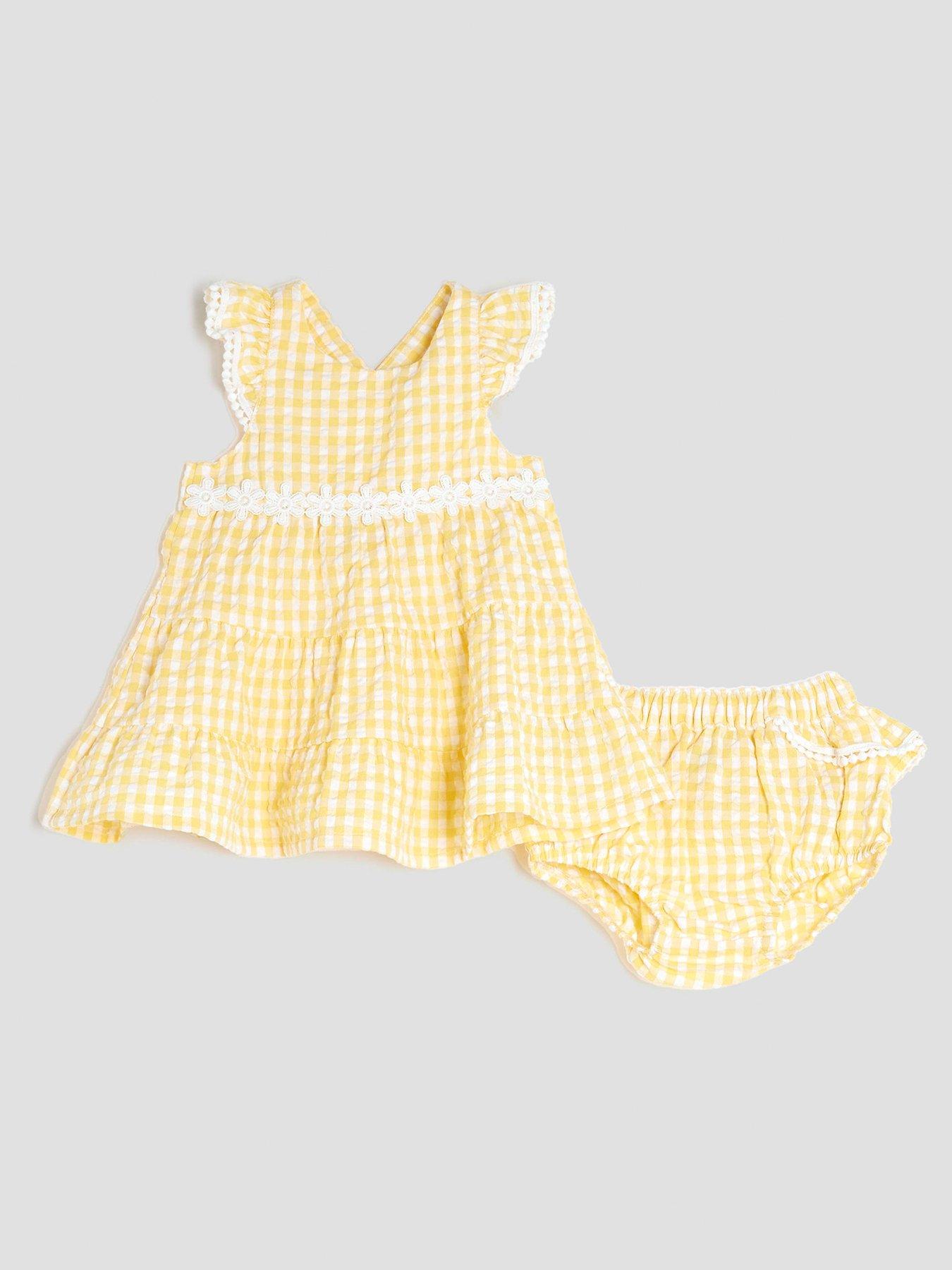 undefined Girl Daisy Gingham Dress Set - Yellow