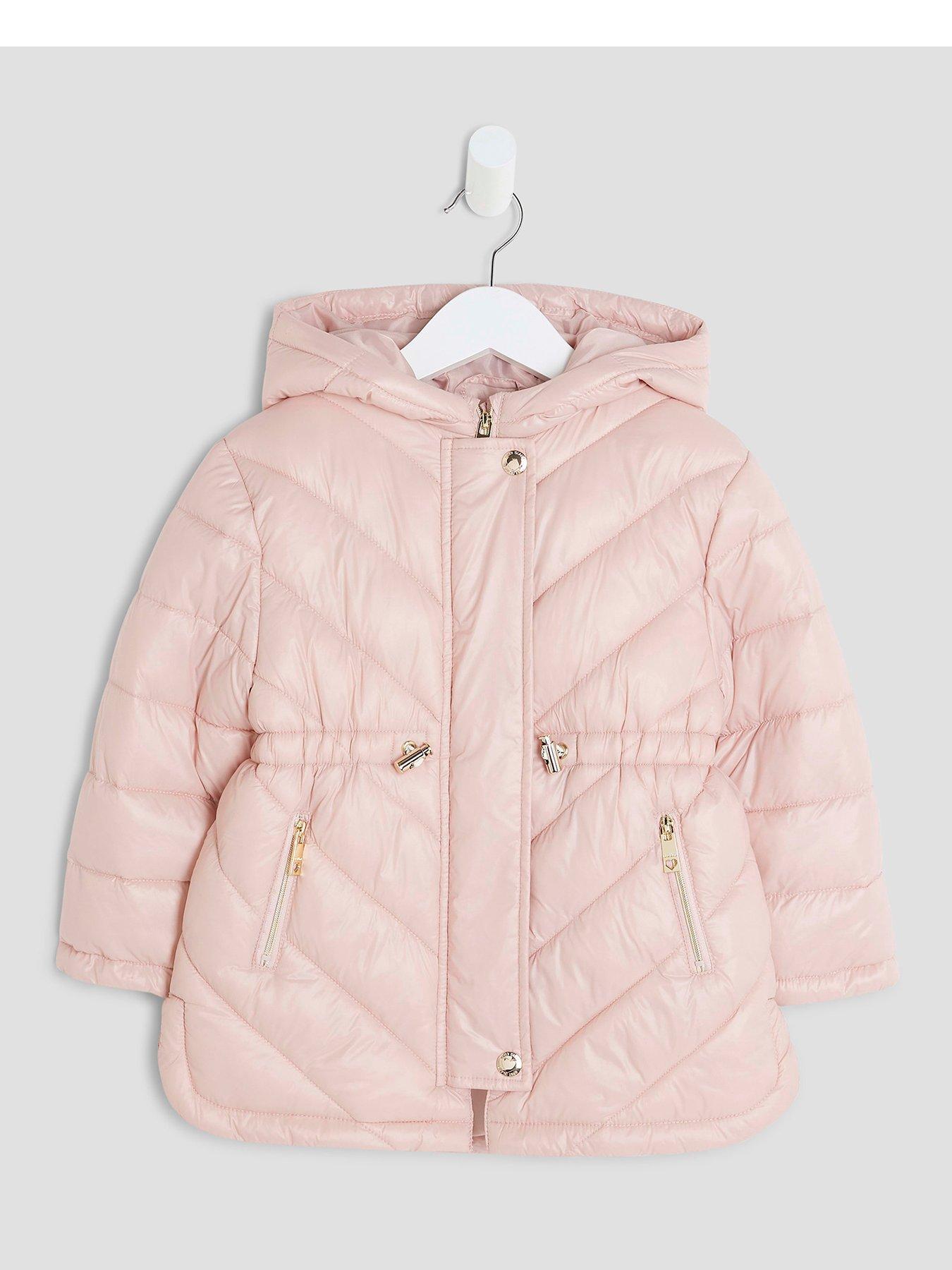 River Island Mini Girls Padded Zipped Coat - Pink