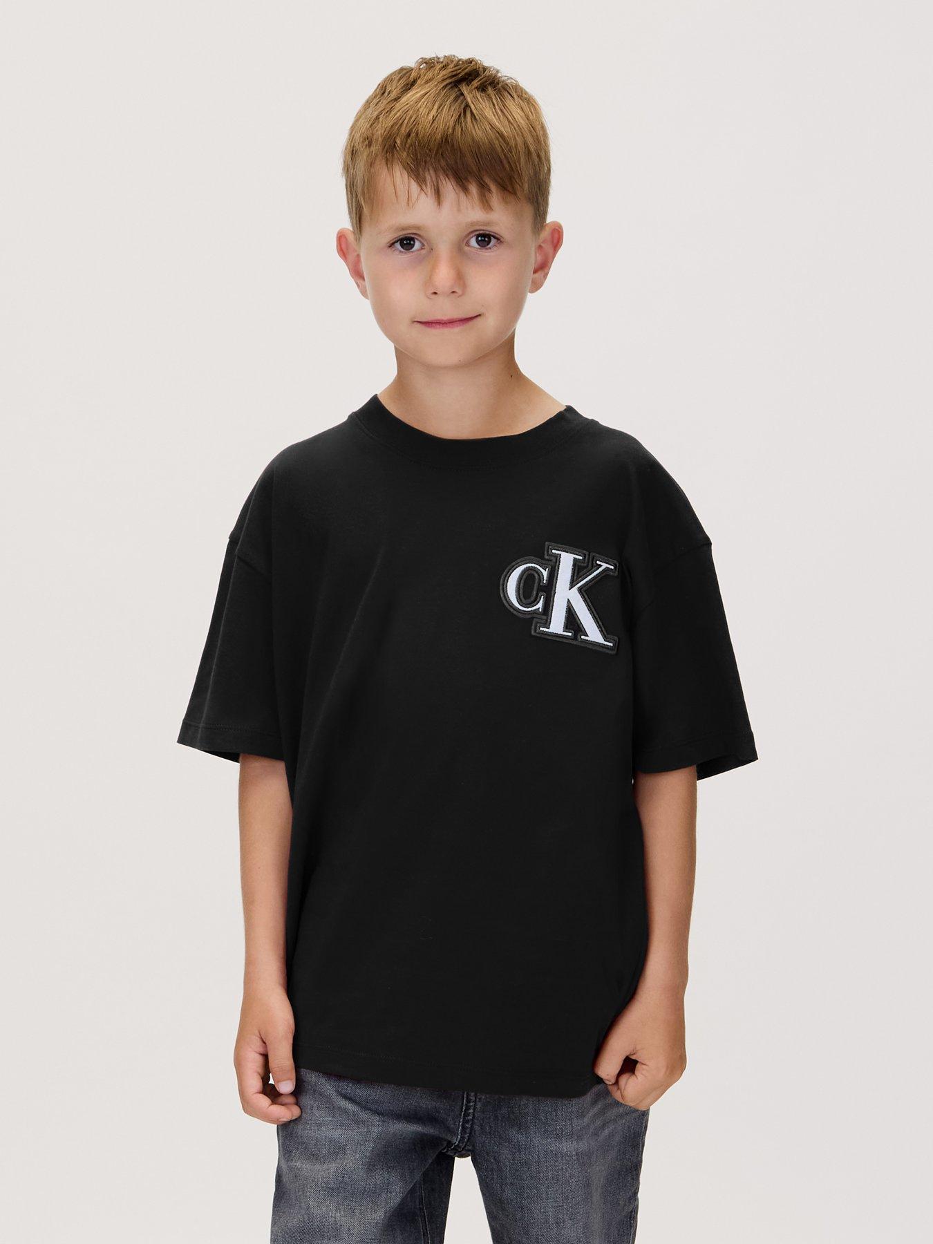 Calvin Klein Jeans Boys Graphic Short Sleeve T-shirt - Black