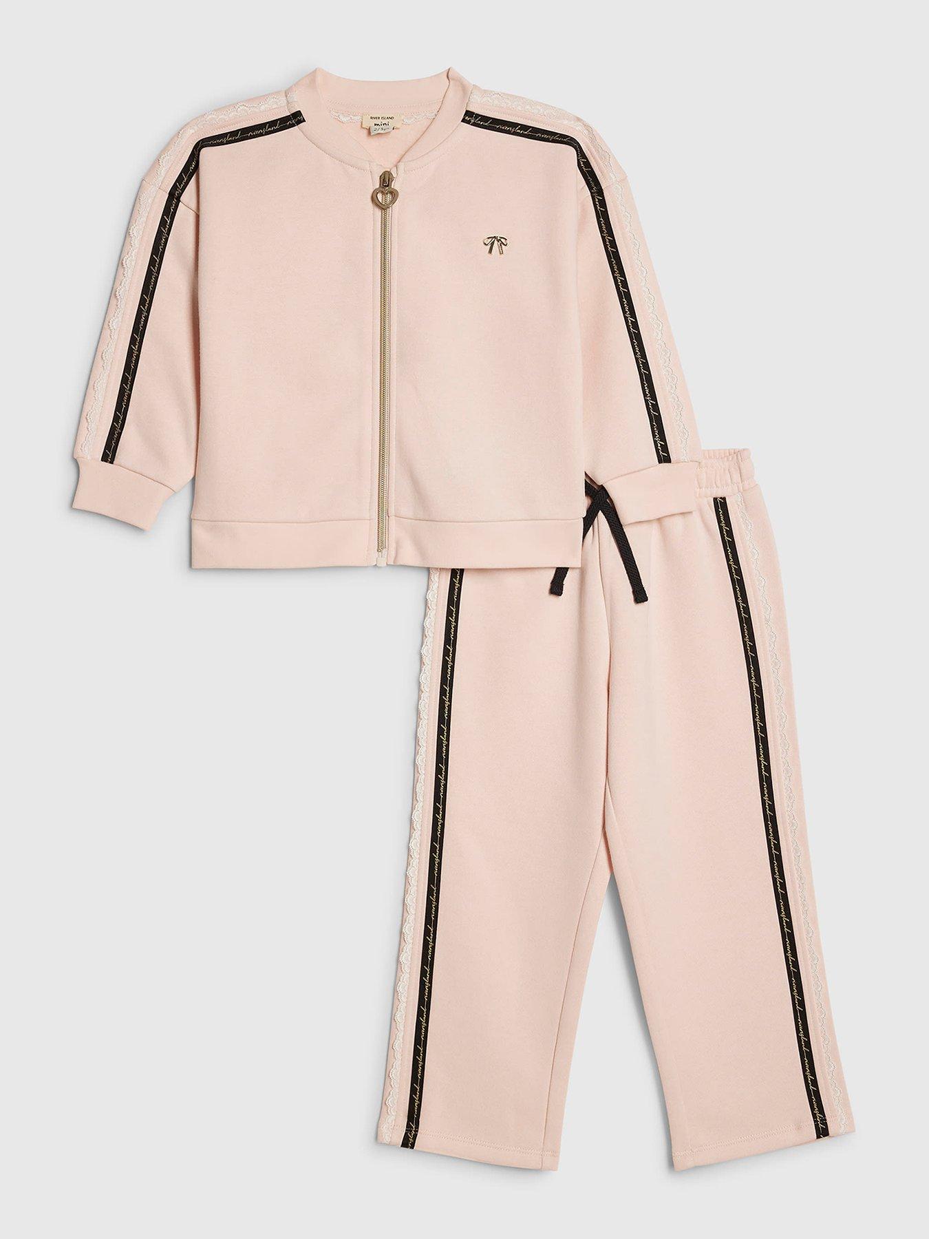 river-island-mini-girls-lace-zip-through-jogger-set-pinkfront