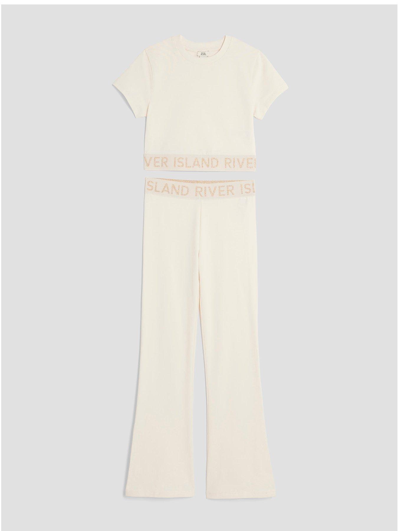 River Island Older Girls Glitter Waistband Set - Cream