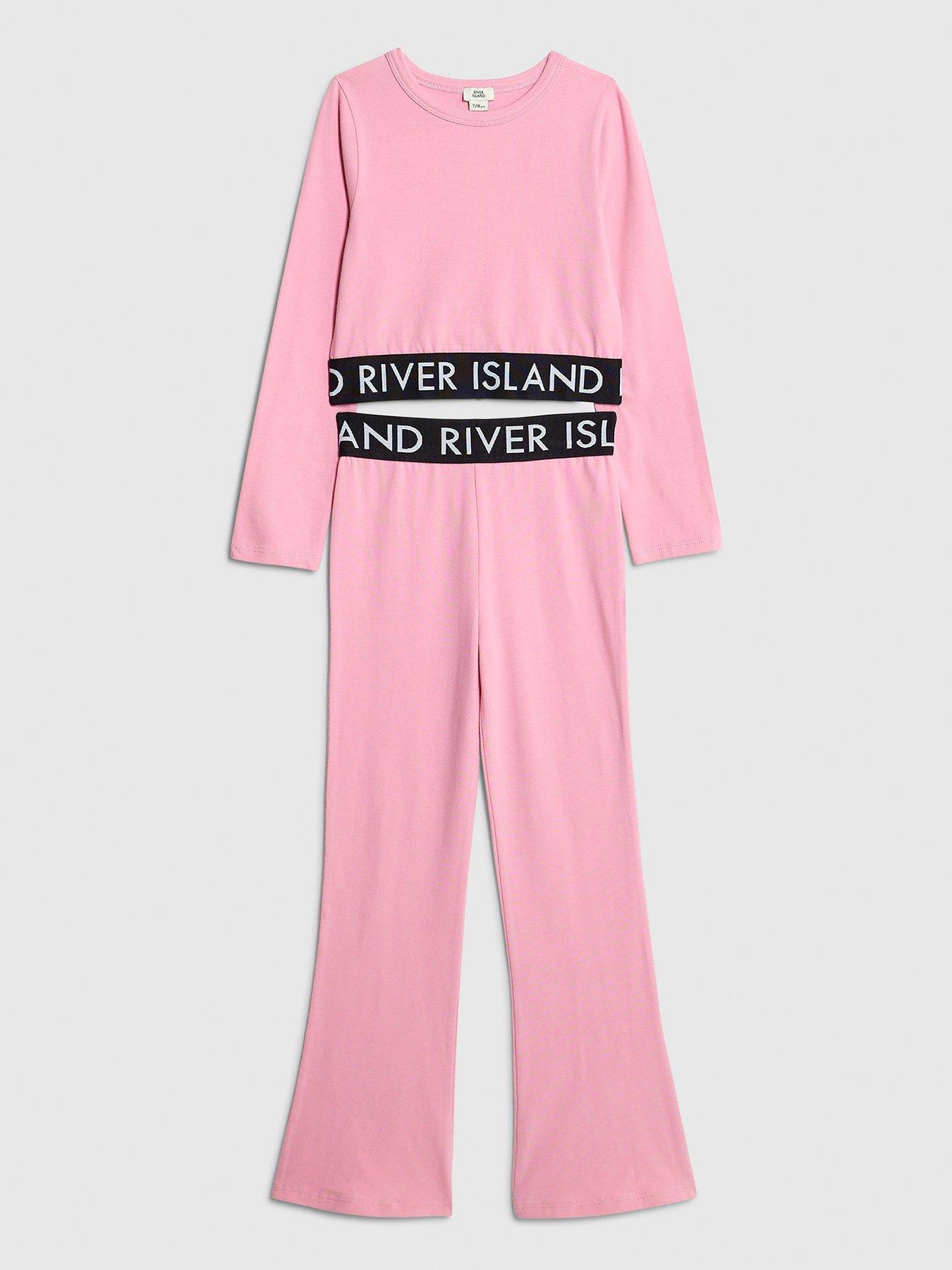 River Island Older Girls Flared Waistband Set - Pink