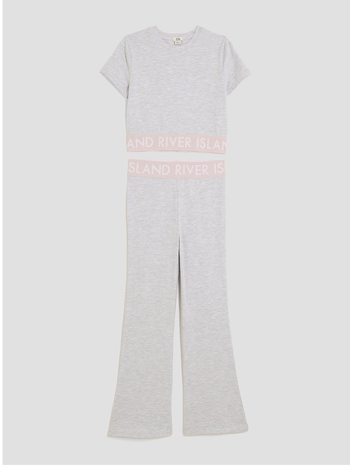 River Island Older Girls Waistband Kickflare Set - Grey