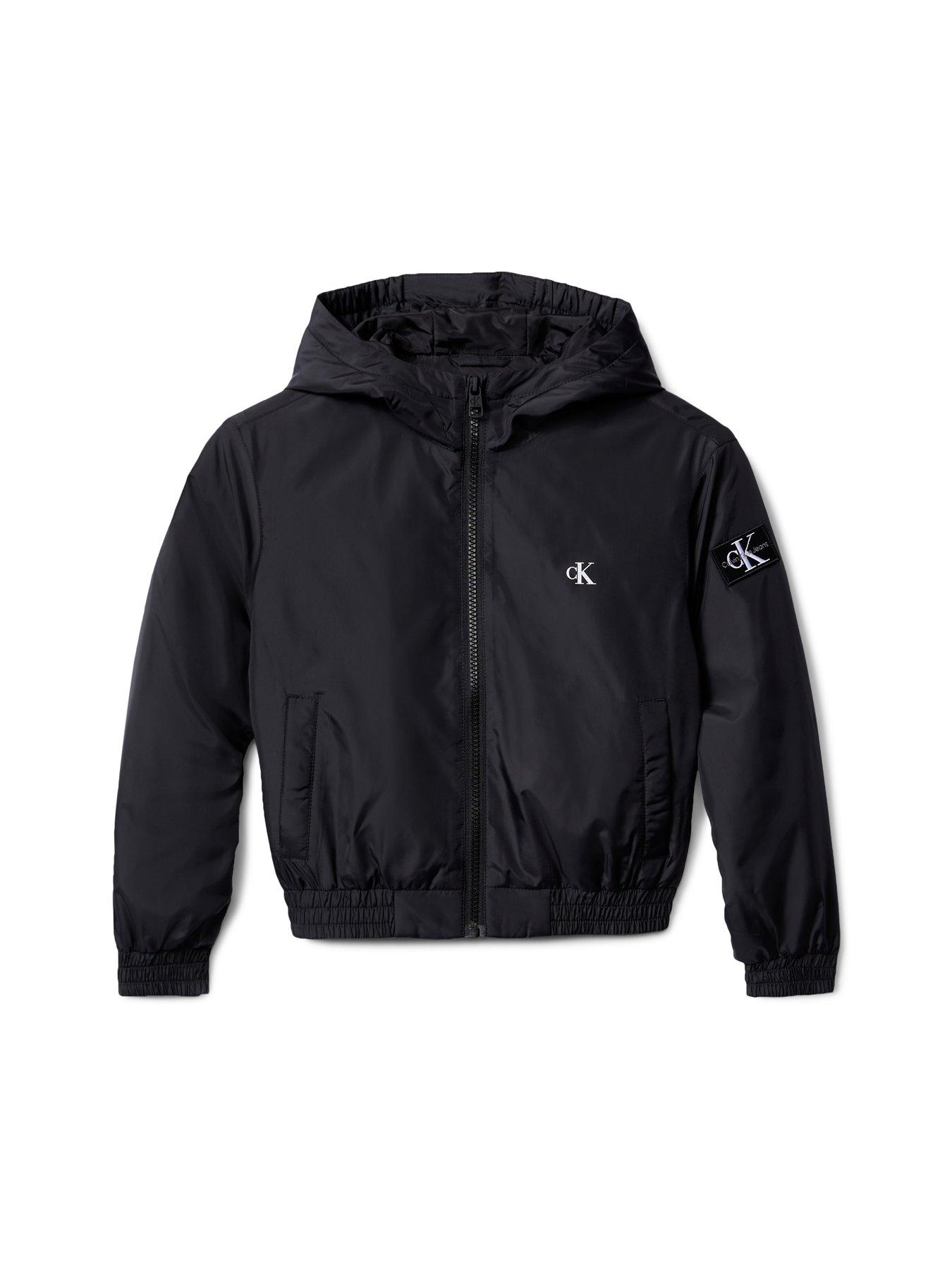 Calvin Klein Jeans Boys Padded Hooded Harrington Jacket - Black