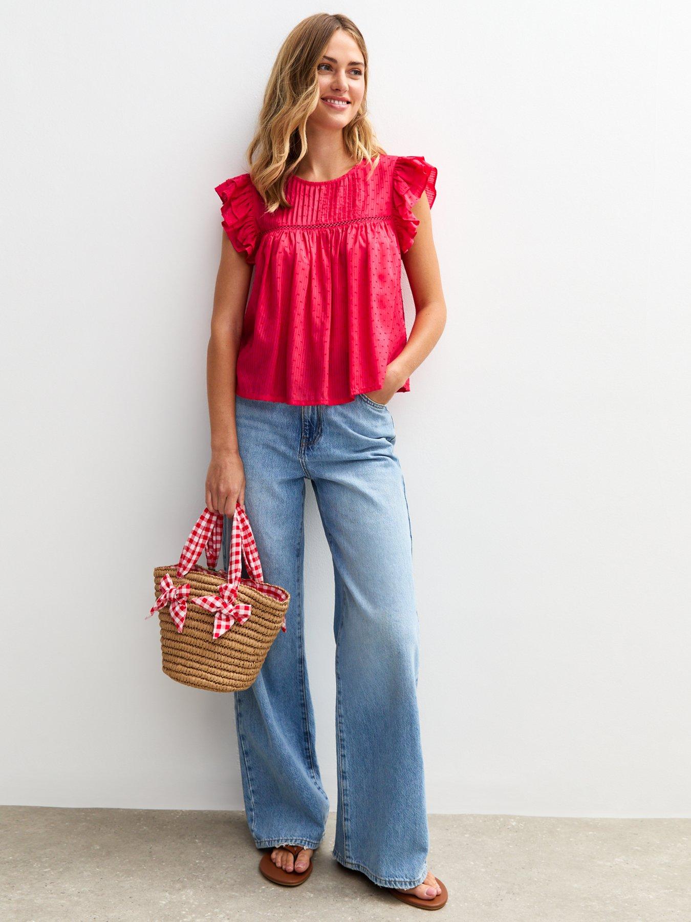 new-look-red-lace-insert-ruffle-trim-sleeveless-topback