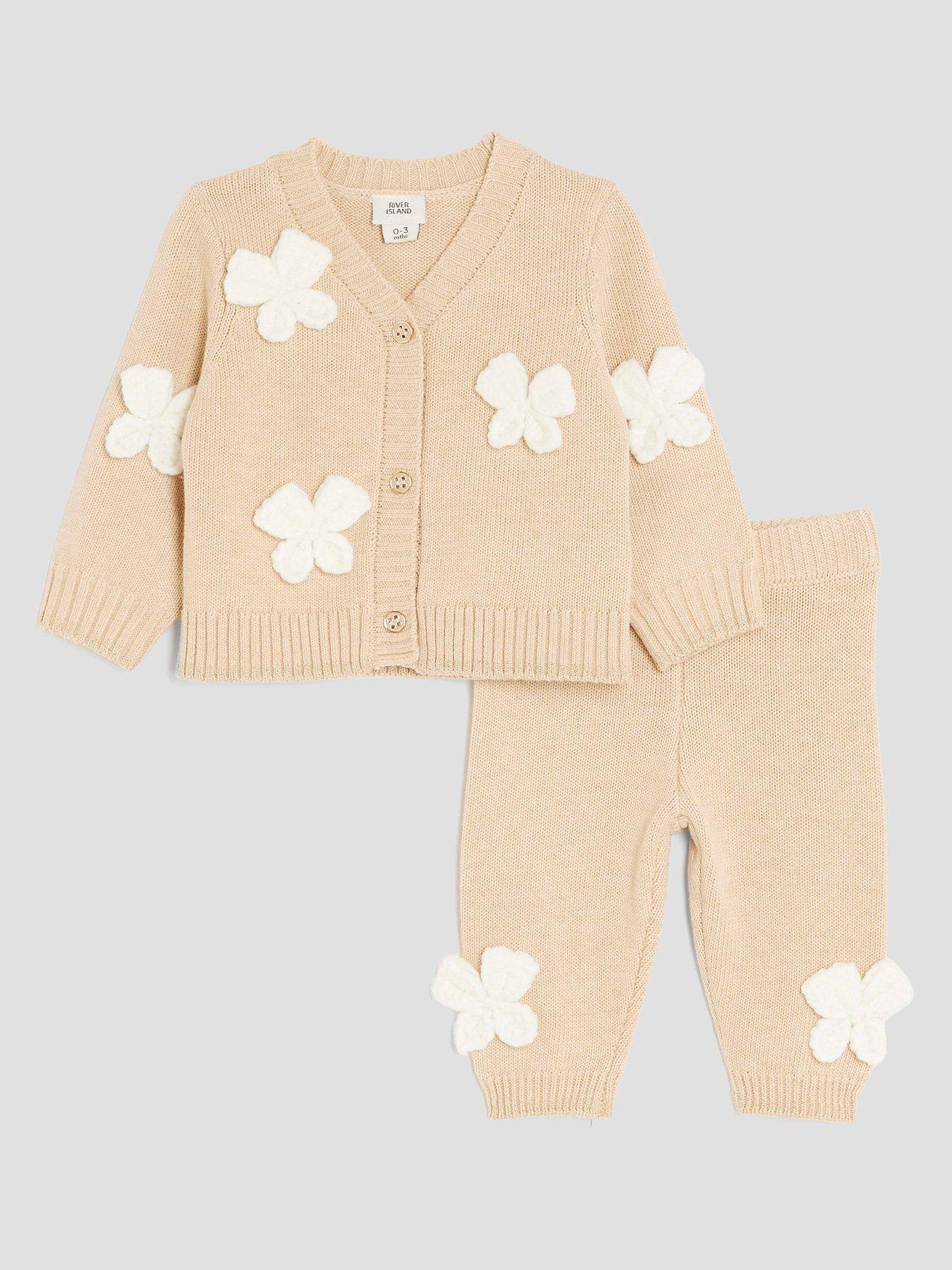 river-island-baby-girls-crochet-bow-cardigan-set-beige