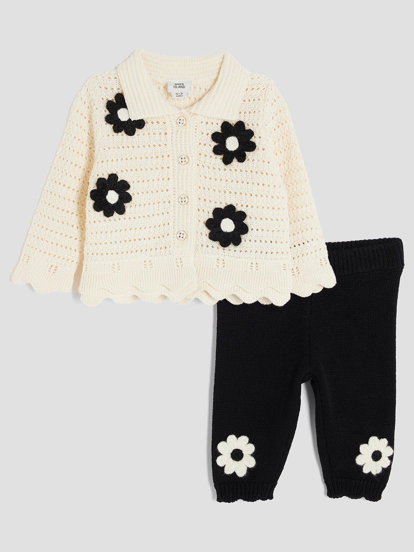 River Island Baby Girls Daisy Crochet Set - Cream