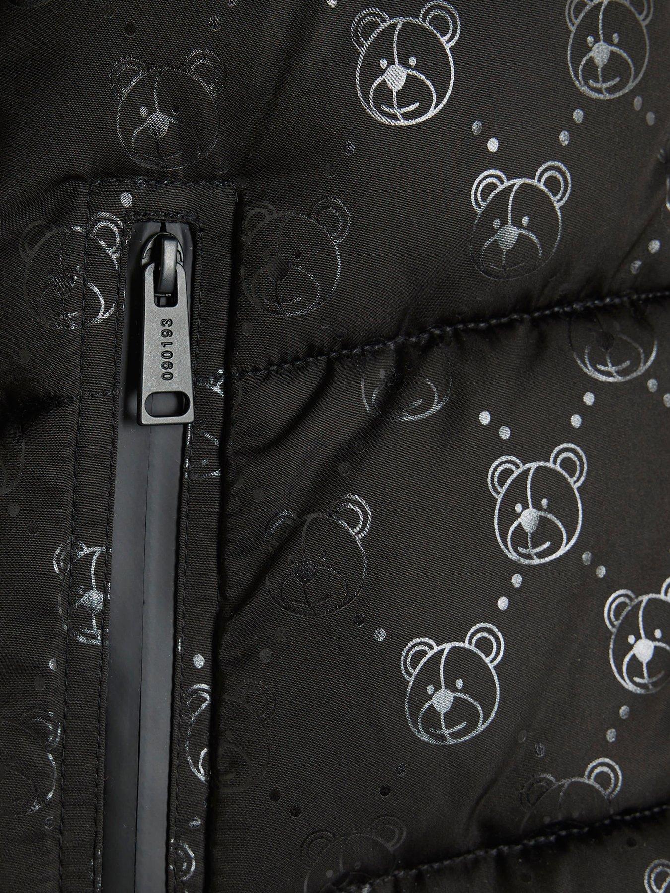 Image 4 of 4 of River Island Mini Boys Bear Padded Coat - Black