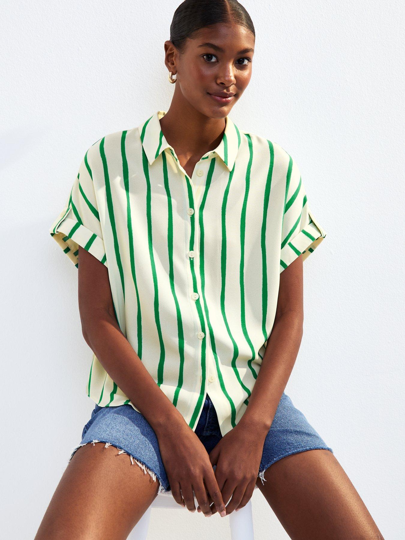 undefined K Stripe Jez Resort Short Sleeve Shirt - Green