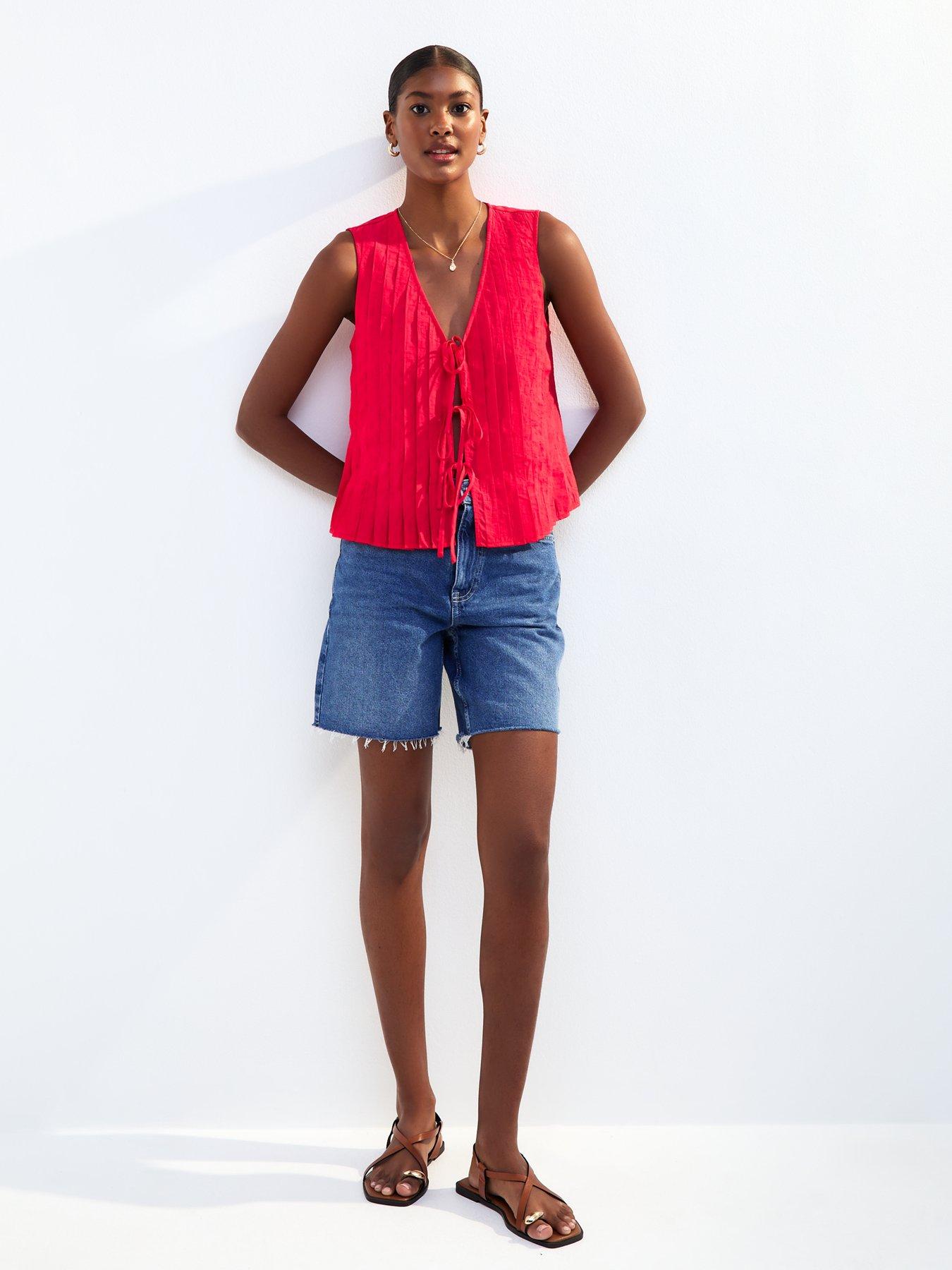 new-look-pleated-tie-front-sleeveless-top-redback