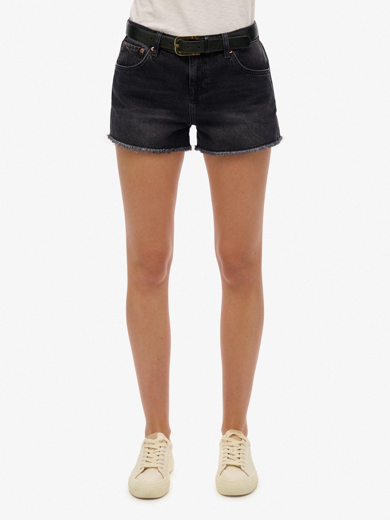 superdry-mid-rise-denim-hot-shorts-black