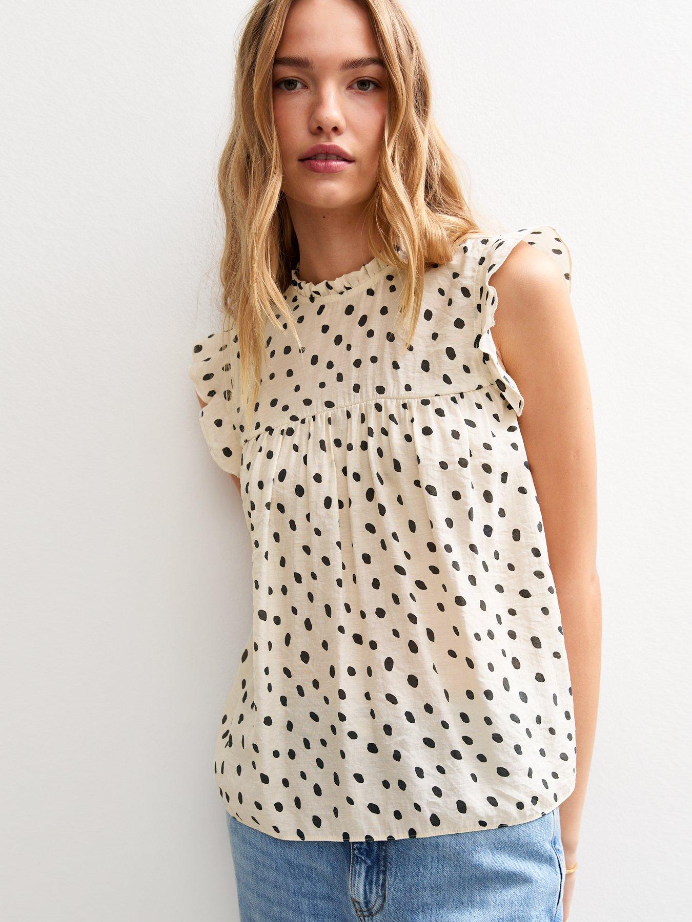 new-look-off-white-polka-dot-tie-back-top