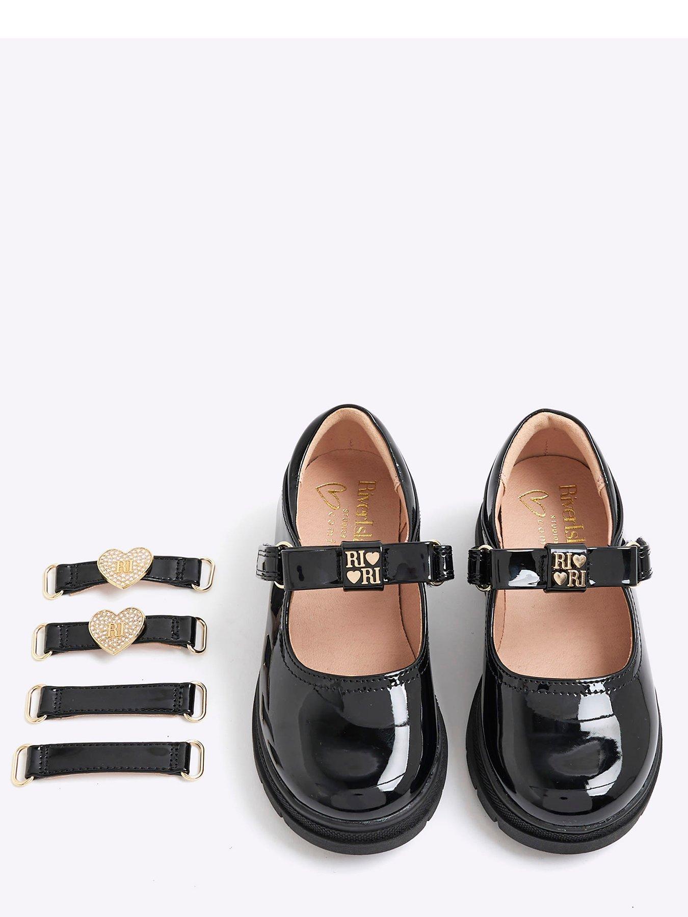 Image 4 of 5 of River Island Mini Girls Interchangeable Strap Shoes - Black
