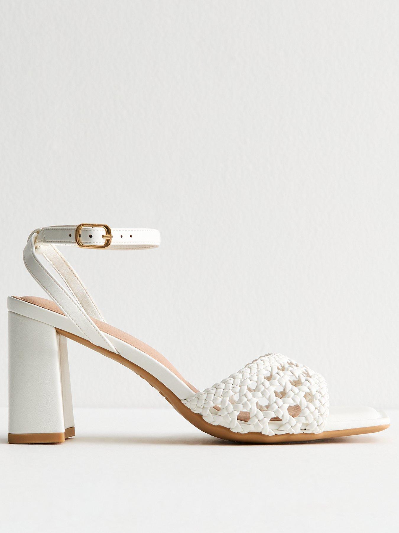 Image 1 of 6 of New Look C Weaving 2 Part Block Heel Sandal 75 - White