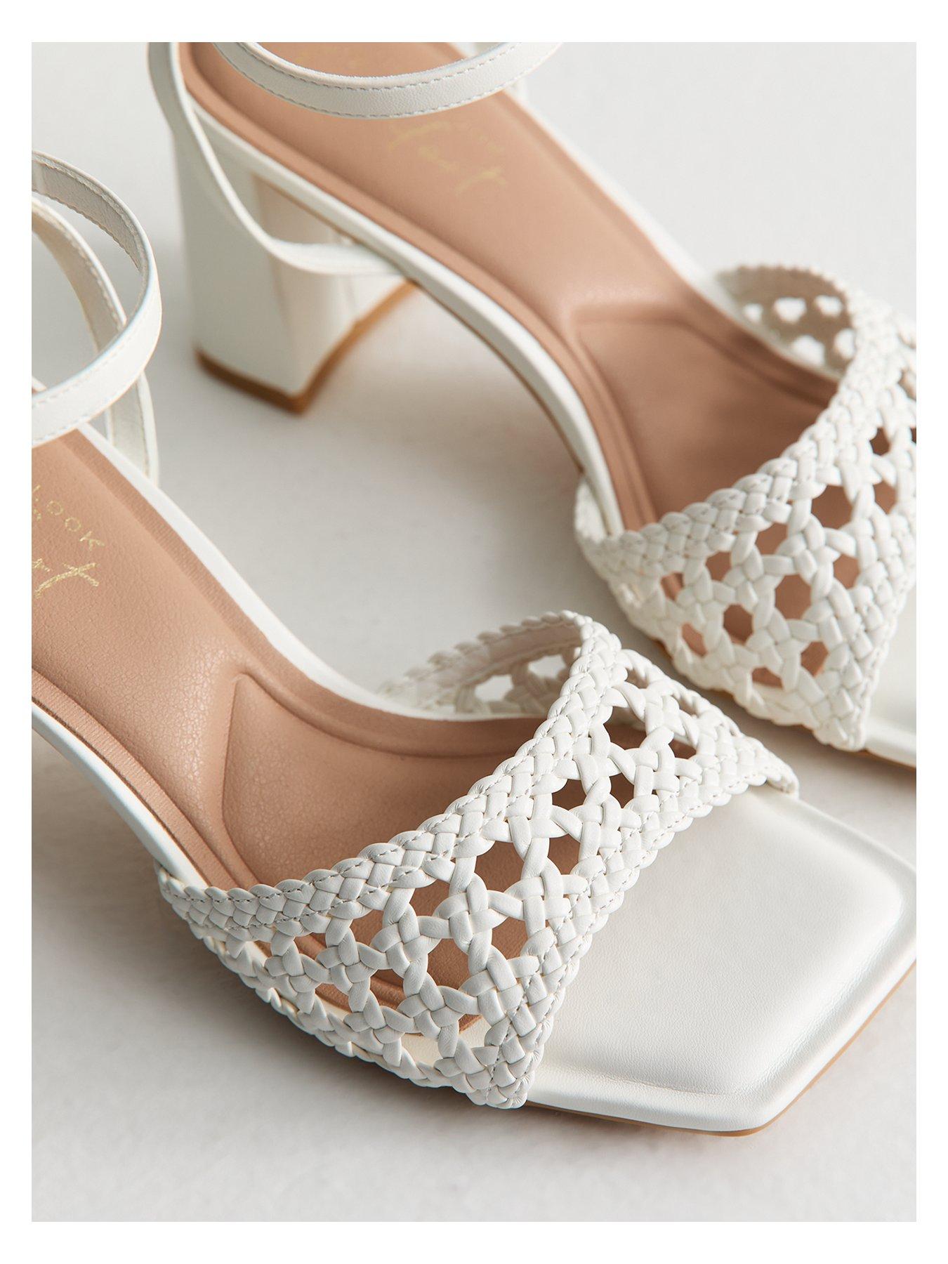 Image 4 of 6 of New Look C Weaving 2 Part Block Heel Sandal 75 - White