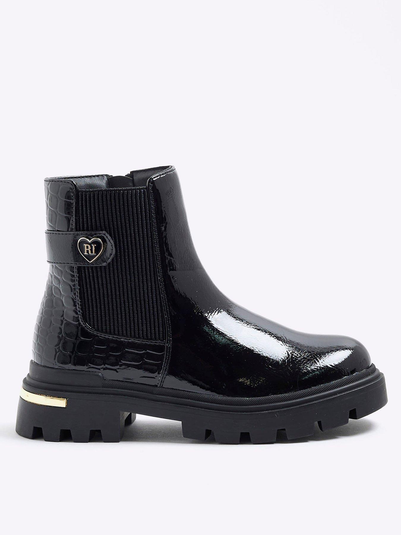 river-island-older-girls-heart-strap-chelsea-boots-black