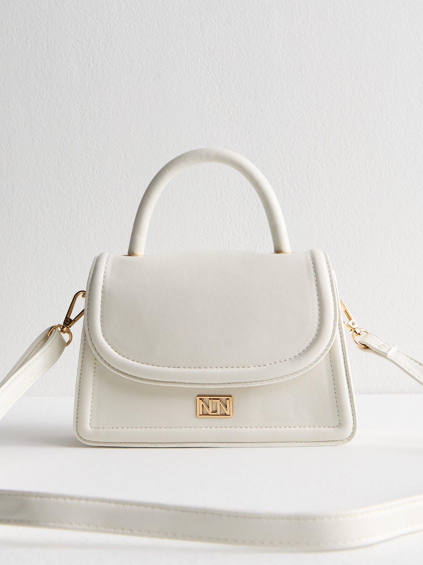 Image of New Look White Faux Leather Top Handle Bag