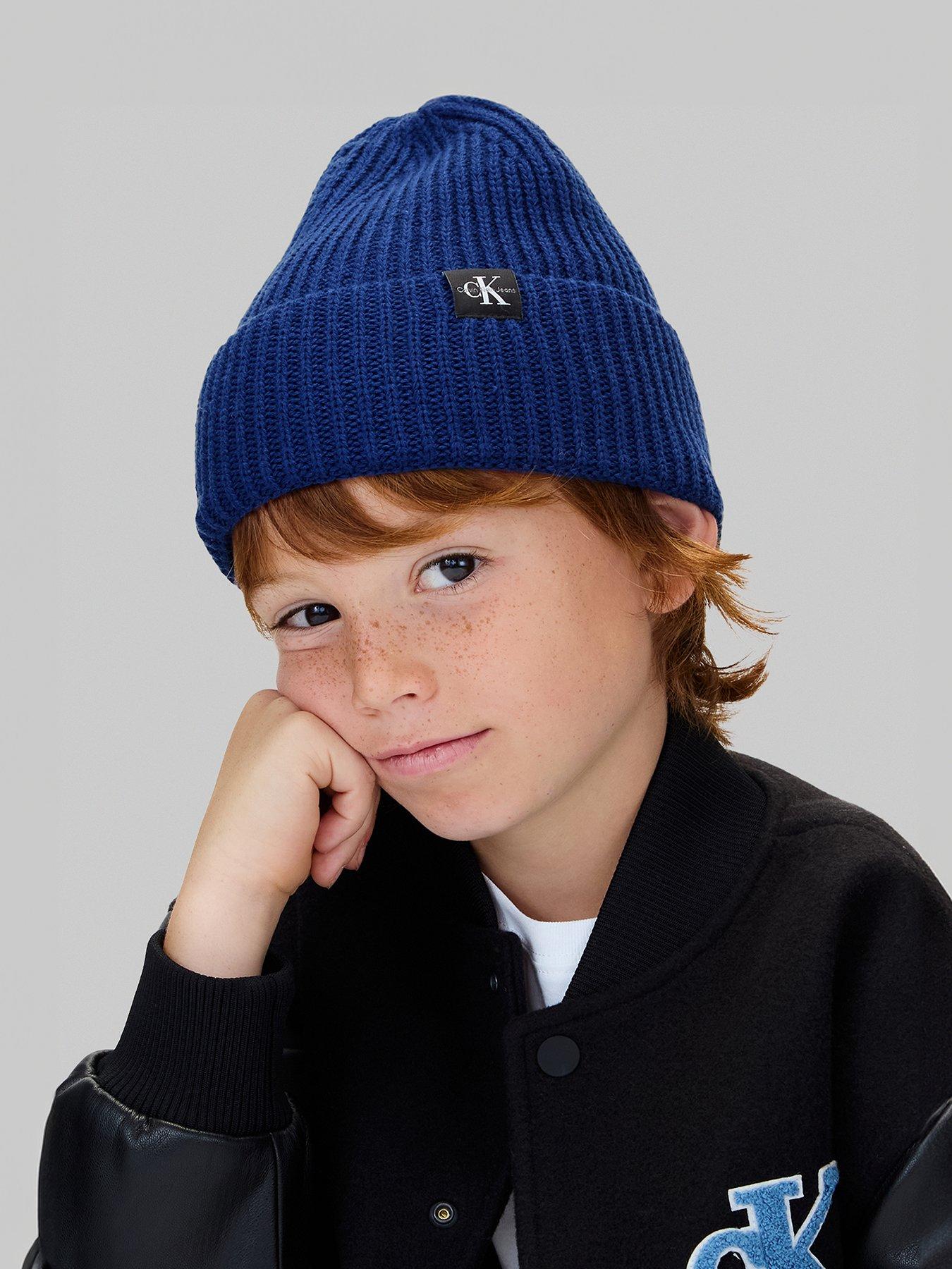 Calvin Klein Jeans Kids Monogram Rib Beanie - Bold Blue