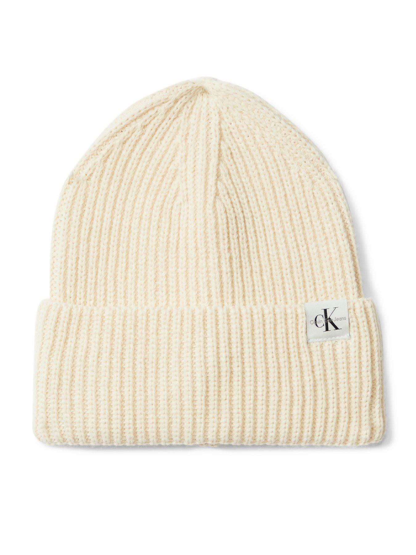 Calvin Klein Jeans Kids Monogram Rib Beanie - Cream