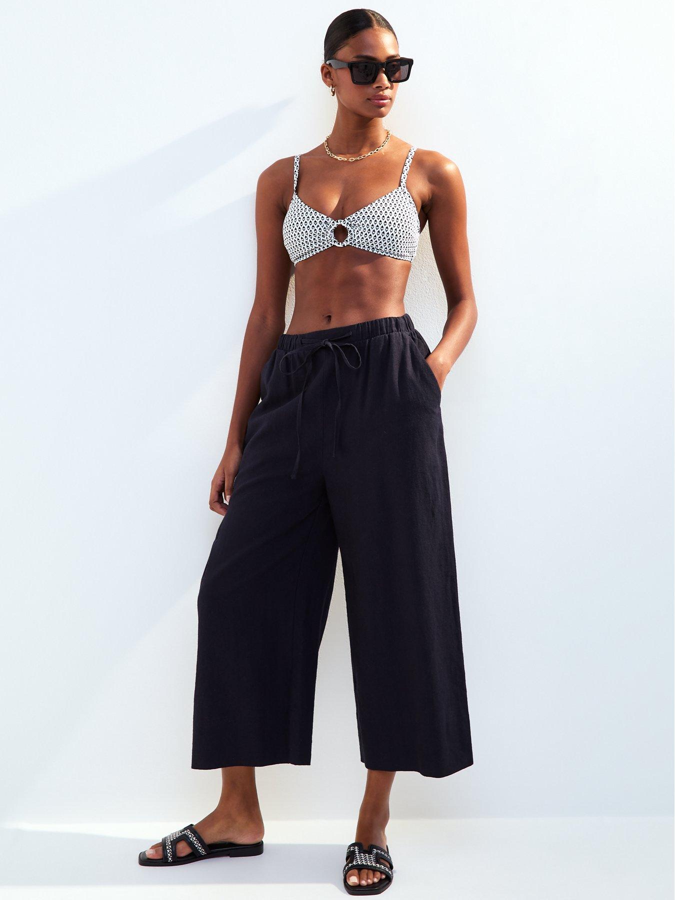 Image 5 of 6 of New Look Black Graphic Print Bikini Top