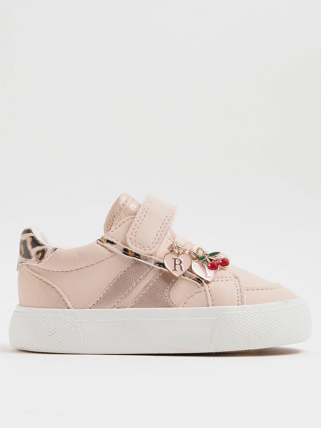 River Island Mini Girls Leopard Plim Shoes - Pink