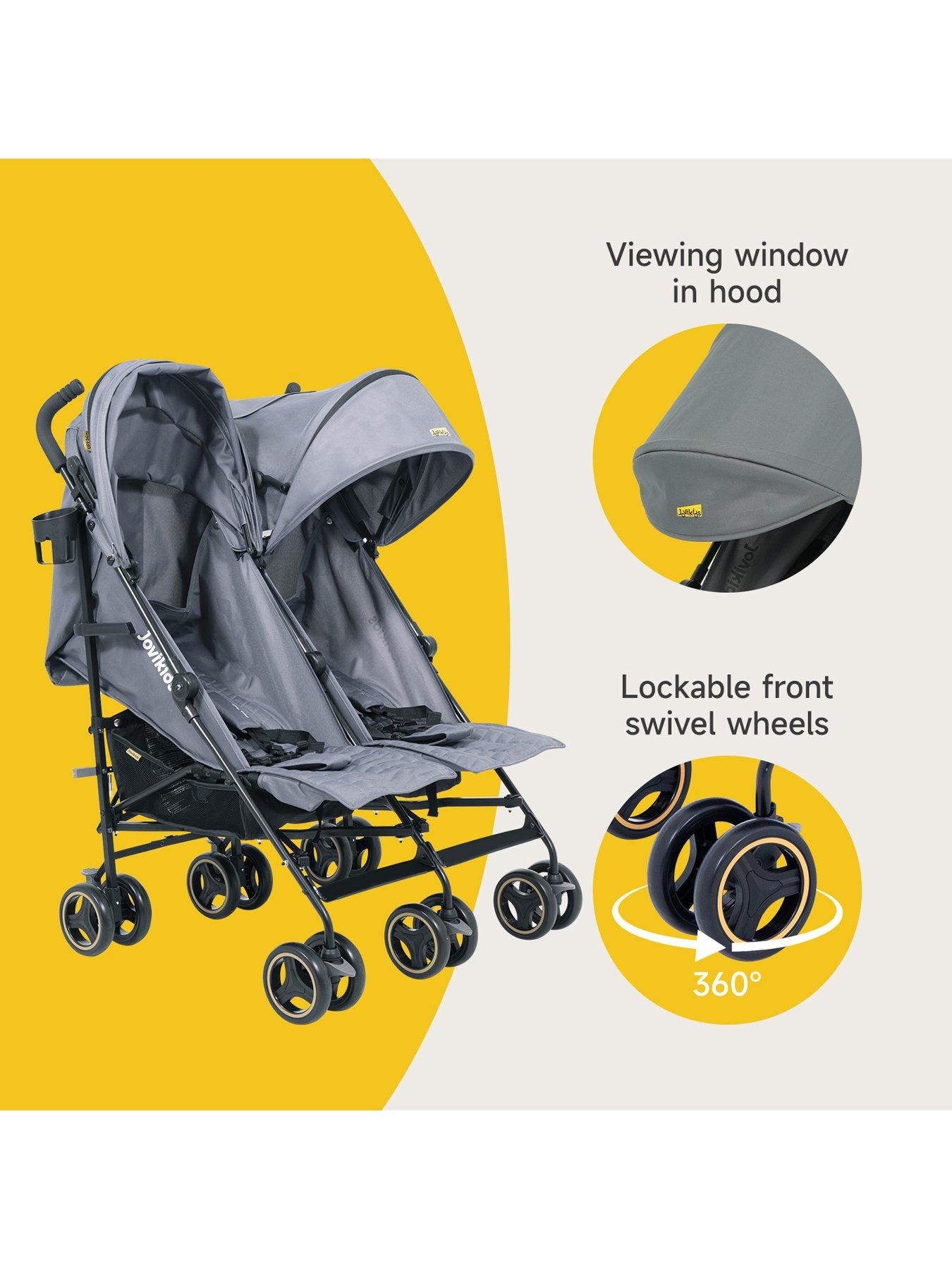 jovikids-ezra-twin-stroller-quiet-shadeoutfit